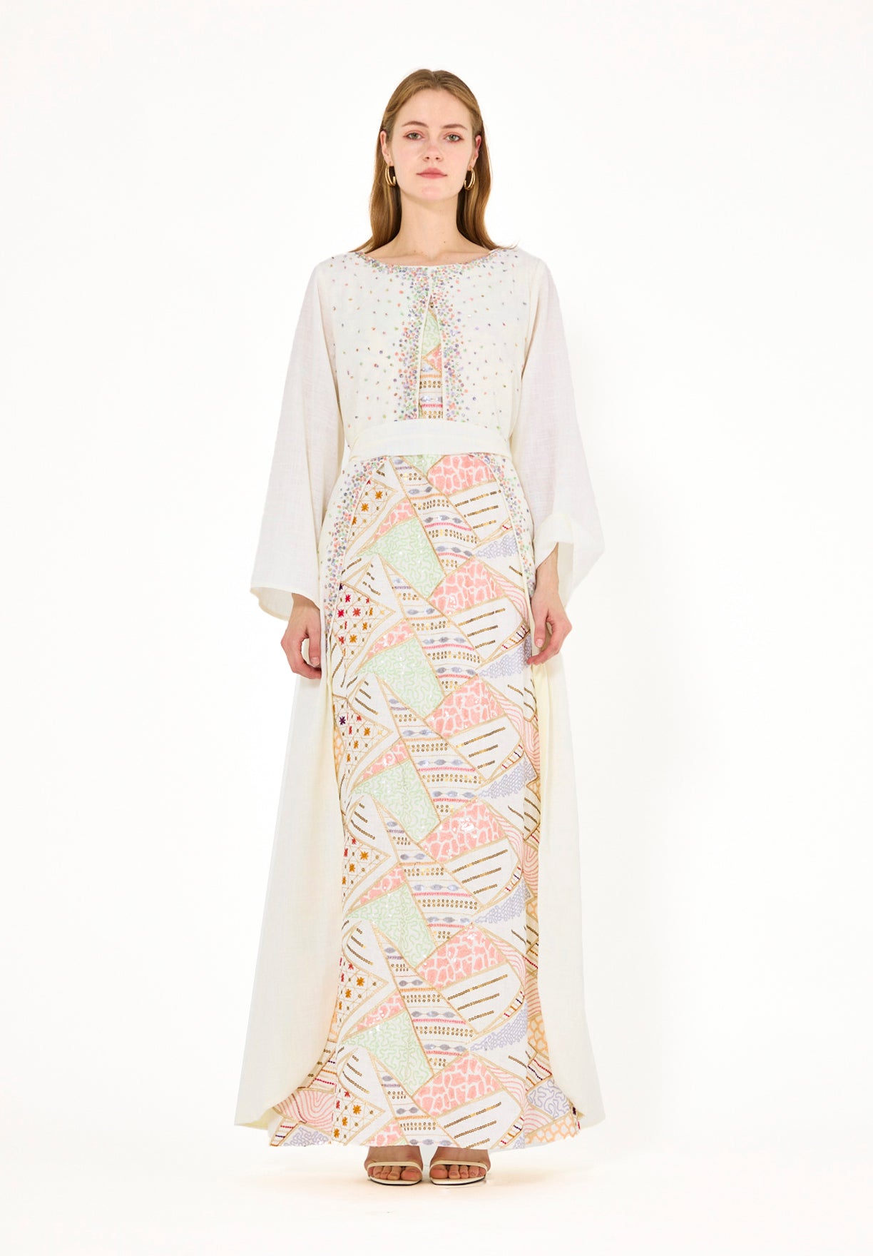 Abstract Embroidered Overlay Jalabiya