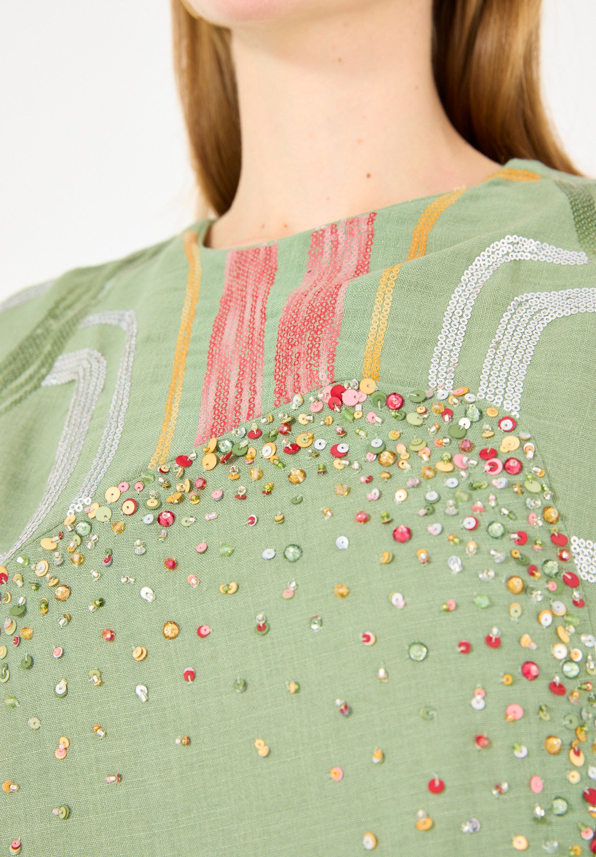 Abstract Sequin Embellished Kaftan