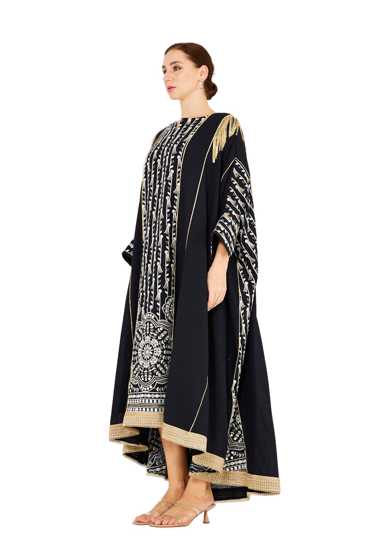 Majestic Embroidered Gold Accent Jalabiya