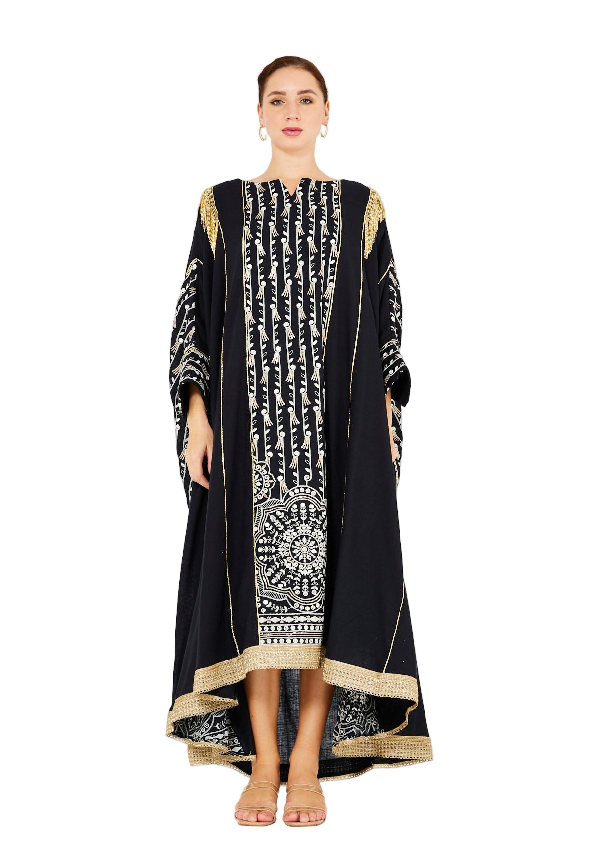 Majestic Embroidered Gold Accent Jalabiya