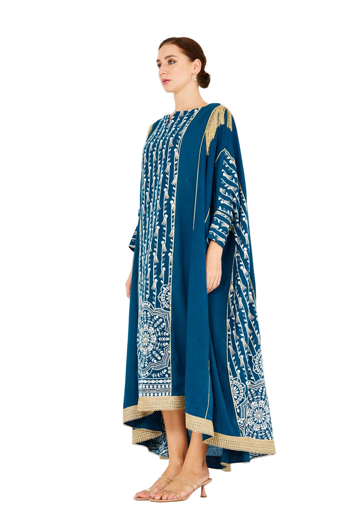 Majestic Embroidered Gold Accent Jalabiya