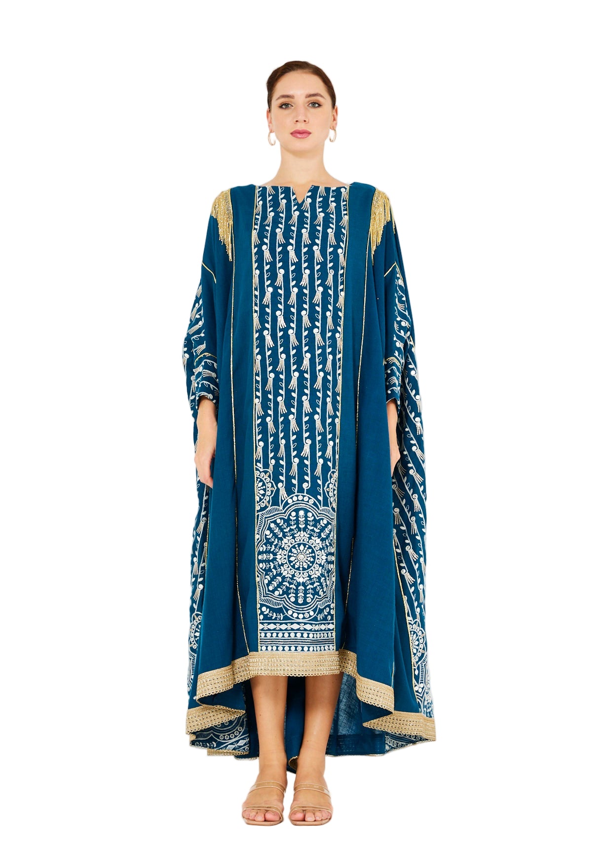 Majestic Embroidered Gold Accent Jalabiya