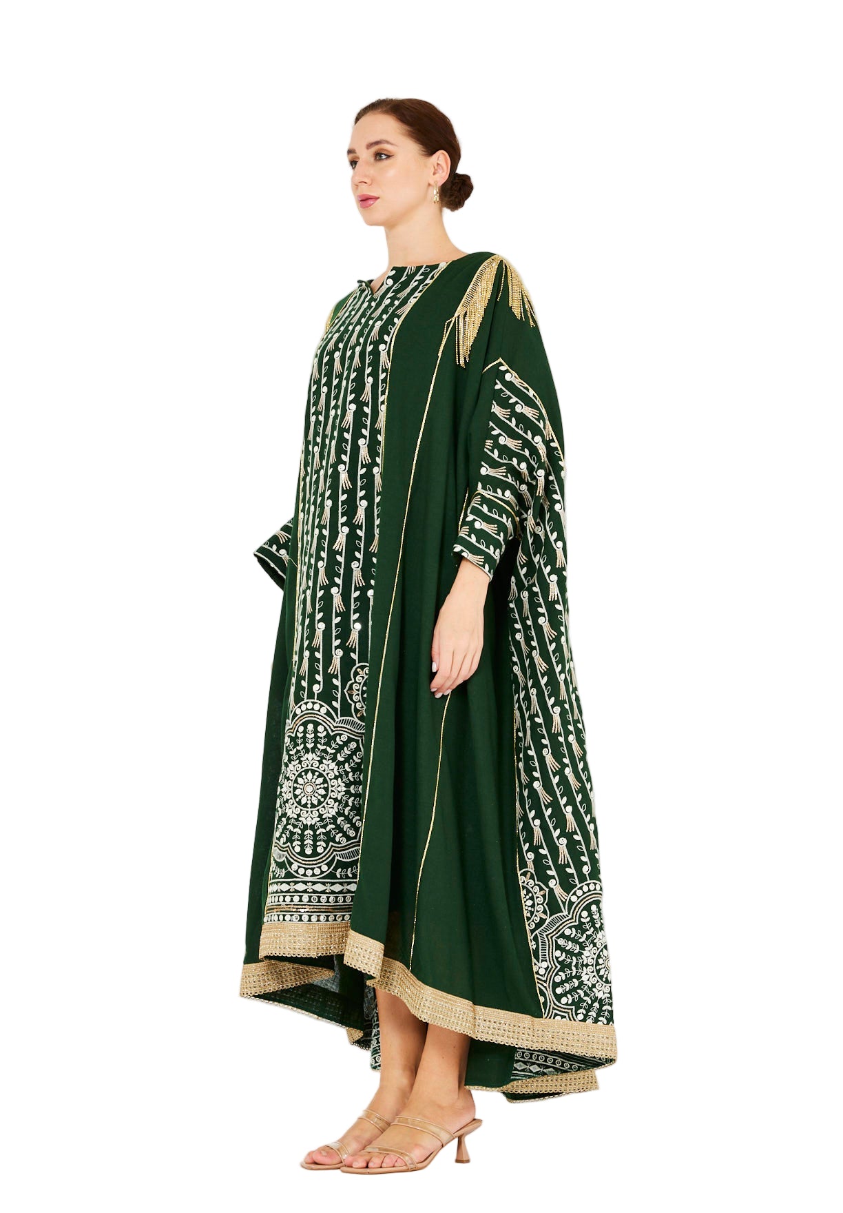 Majestic Embroidered Gold Accent Jalabiya