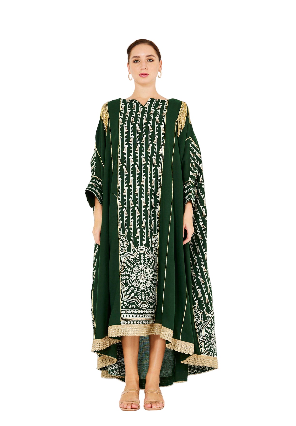 Majestic Embroidered Gold Accent Jalabiya