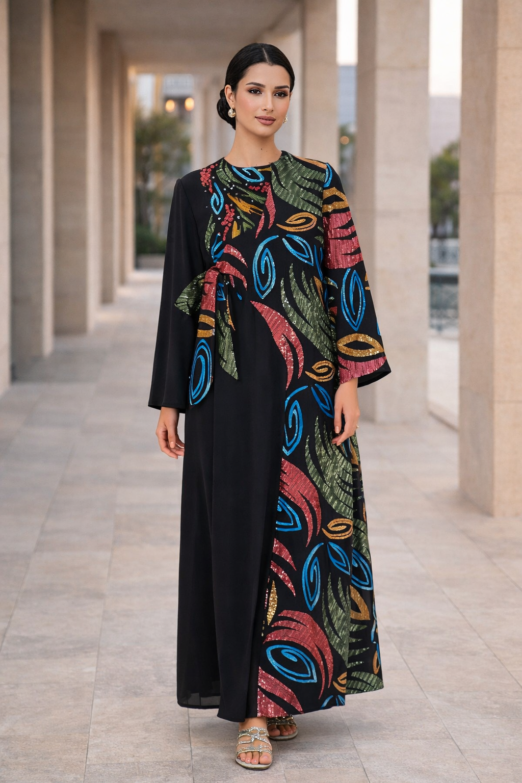 Modern Elegance Embroidered Jalabiya