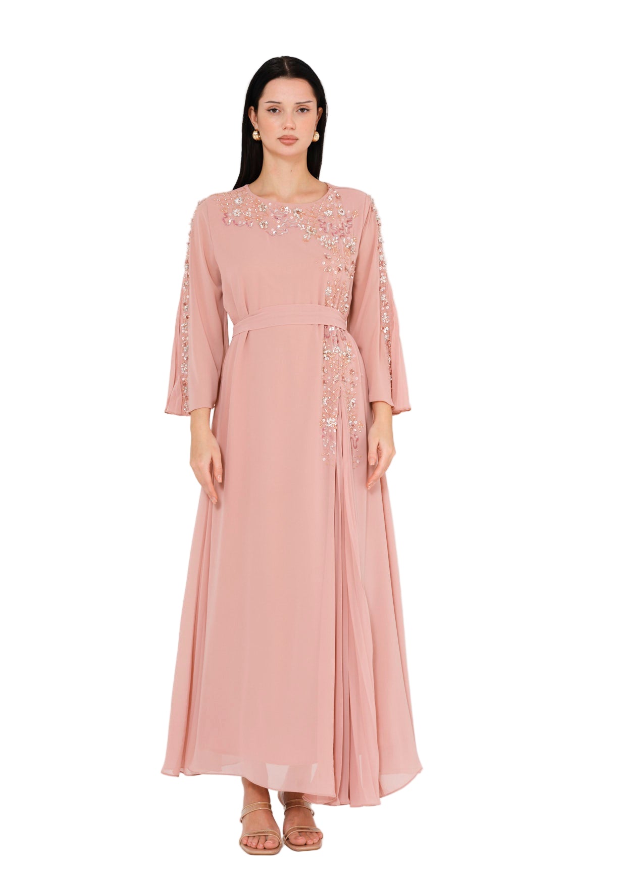 Blush Bloom Embellished Gown