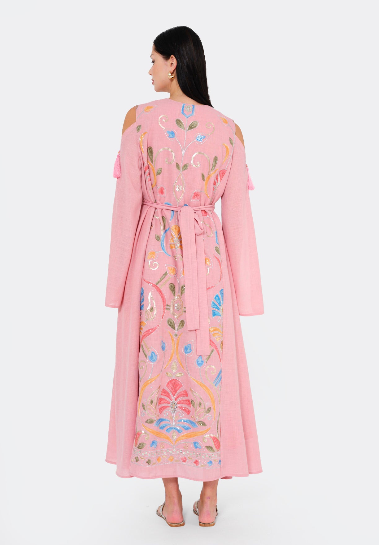 Enchanted Bloom Embroidered Cape Jalabiya