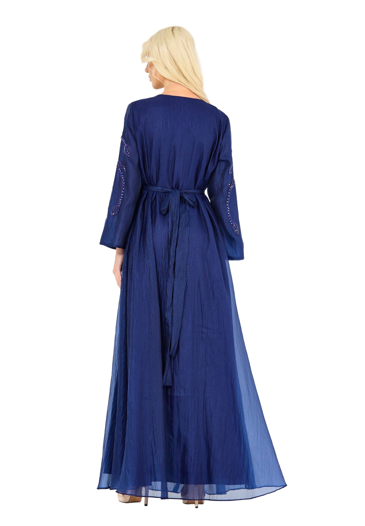 Abstract Pattern Embellished Flare Gown