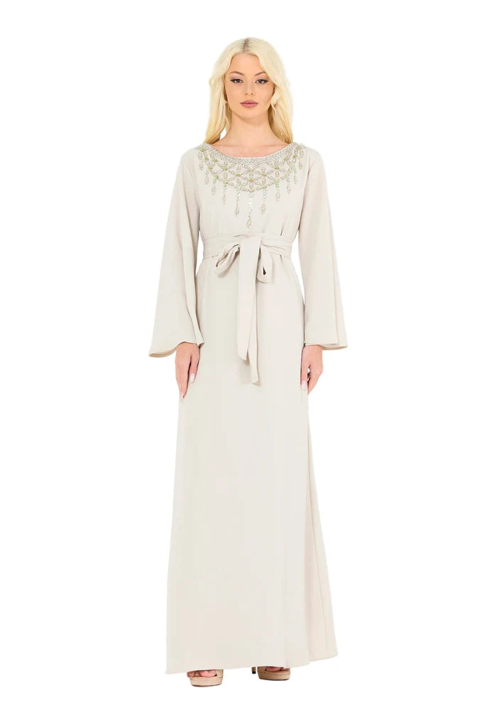 Glimmering Stone & Beads Embellished Gown