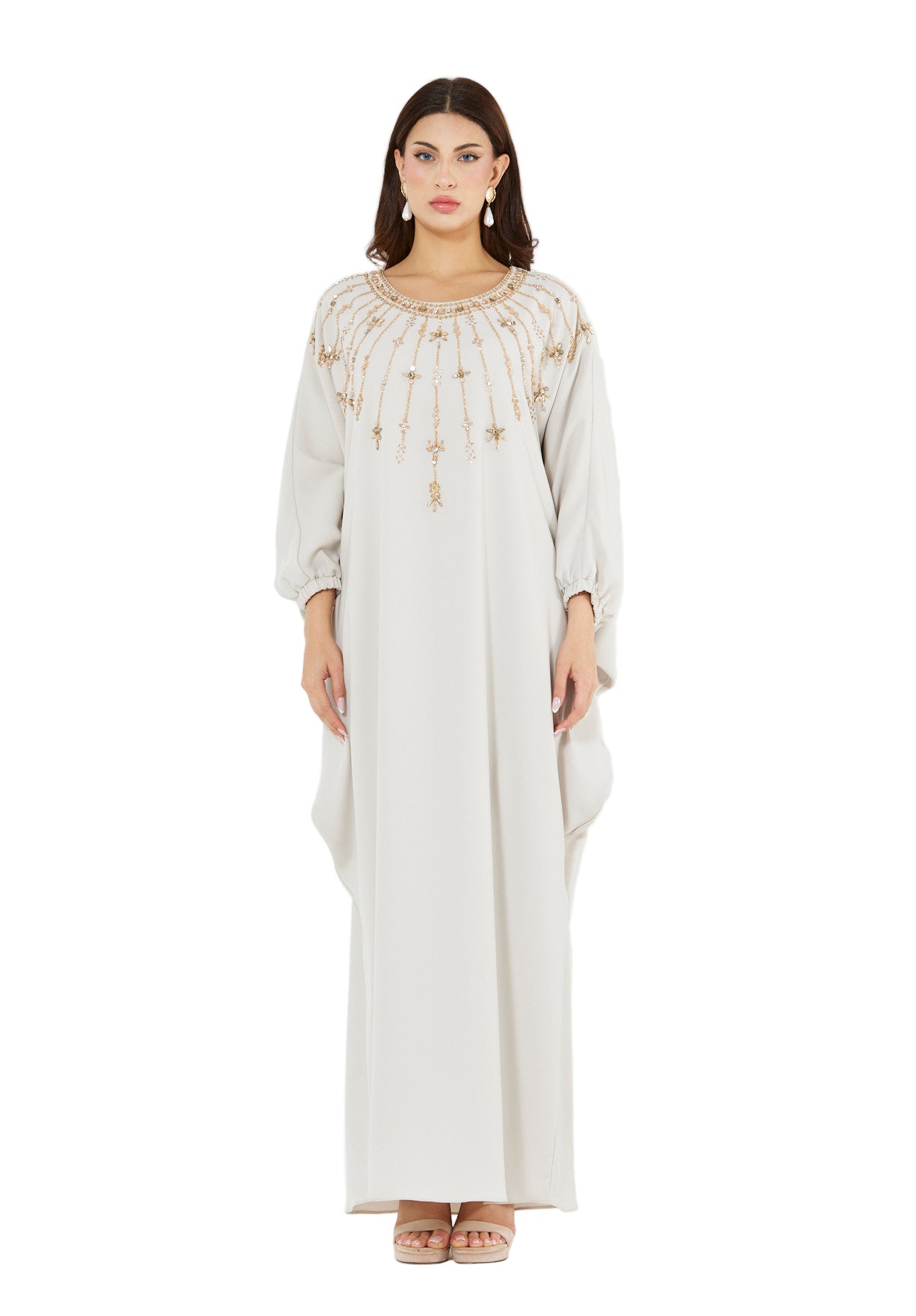 Cascading Vertical Motif Embellished Jalabiya
