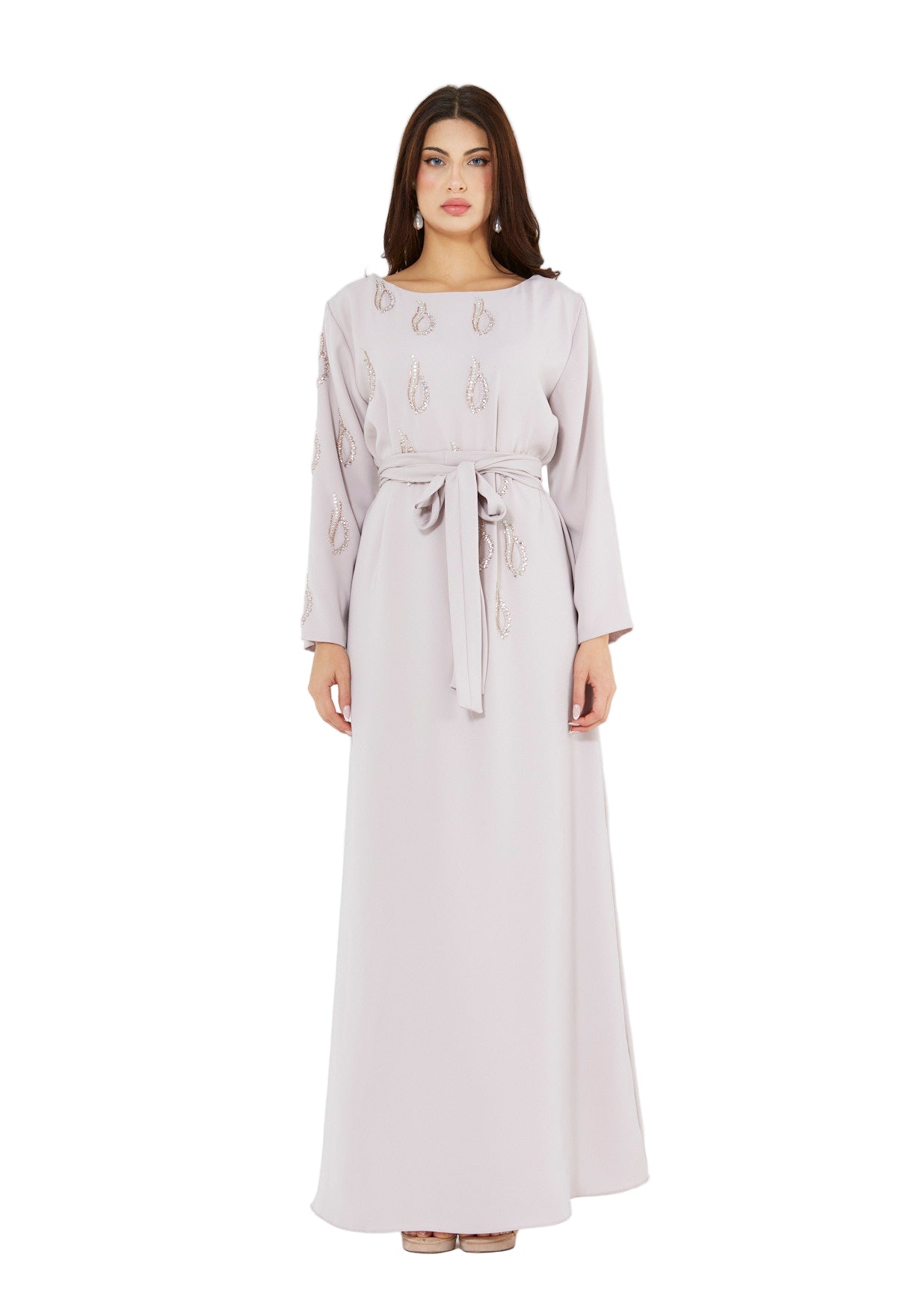 Beaded Droplet Embellished Flowy Dress