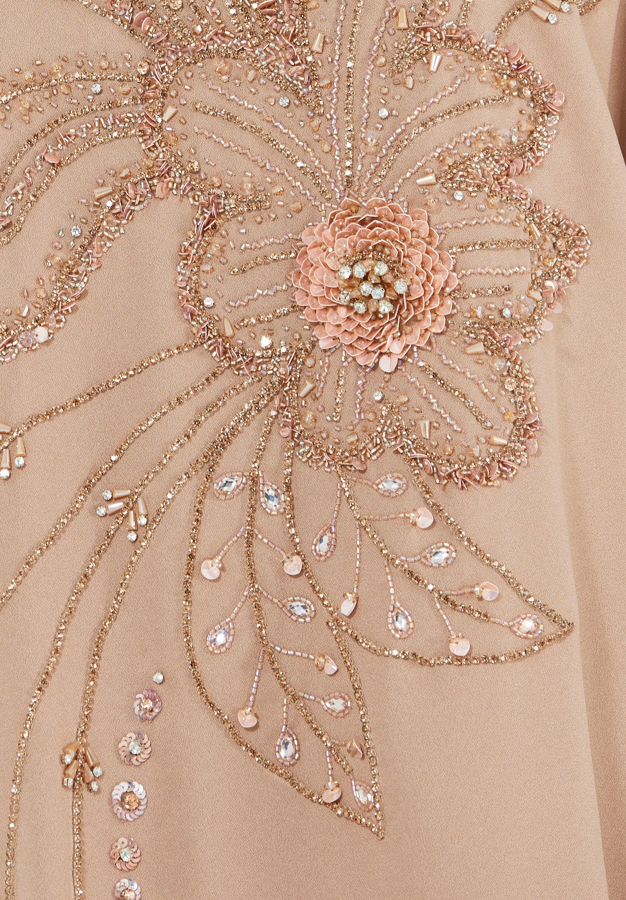 Hand-Beaded Floral Embroidered Dress