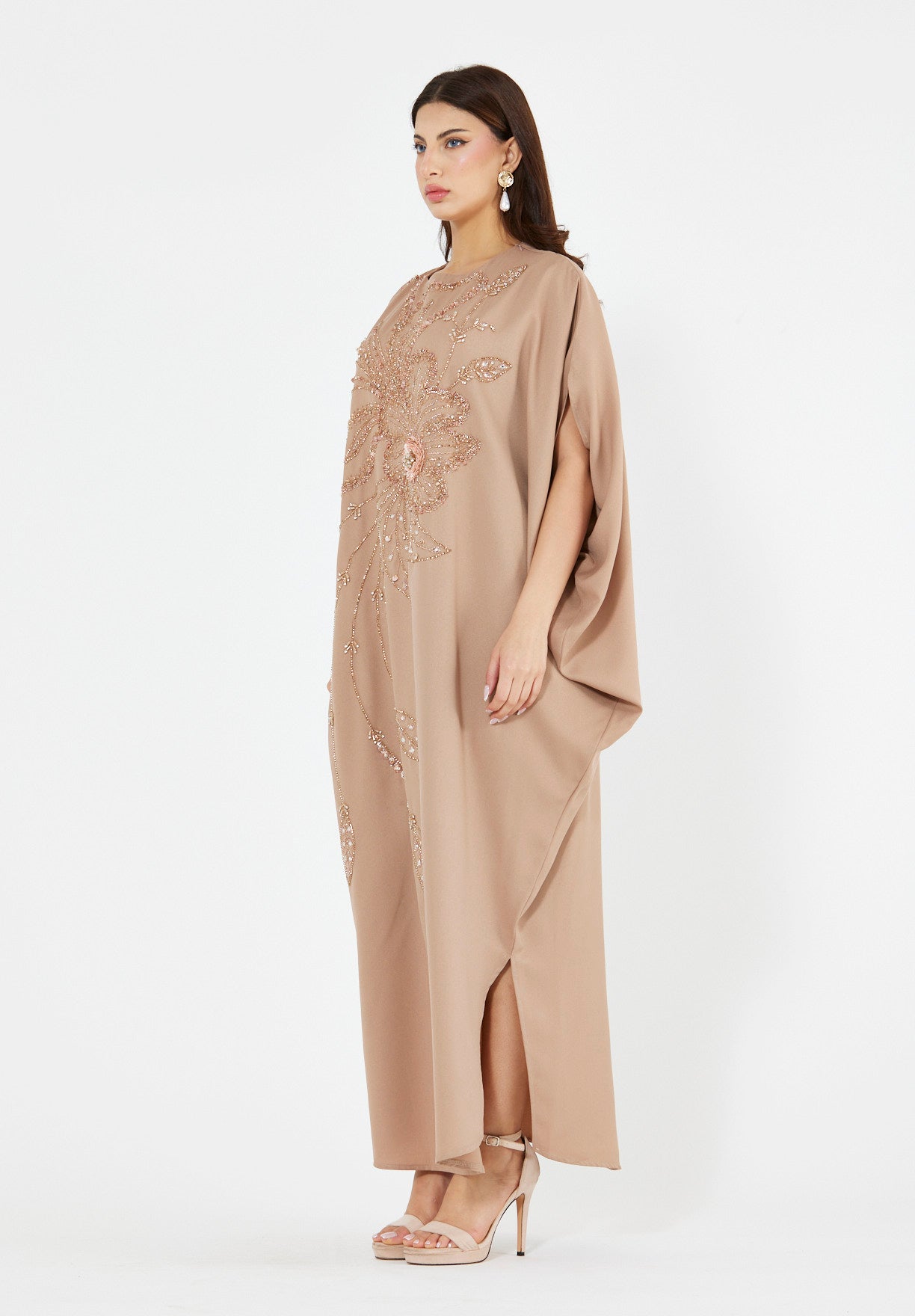 Hand-Beaded Floral Embroidered Dress