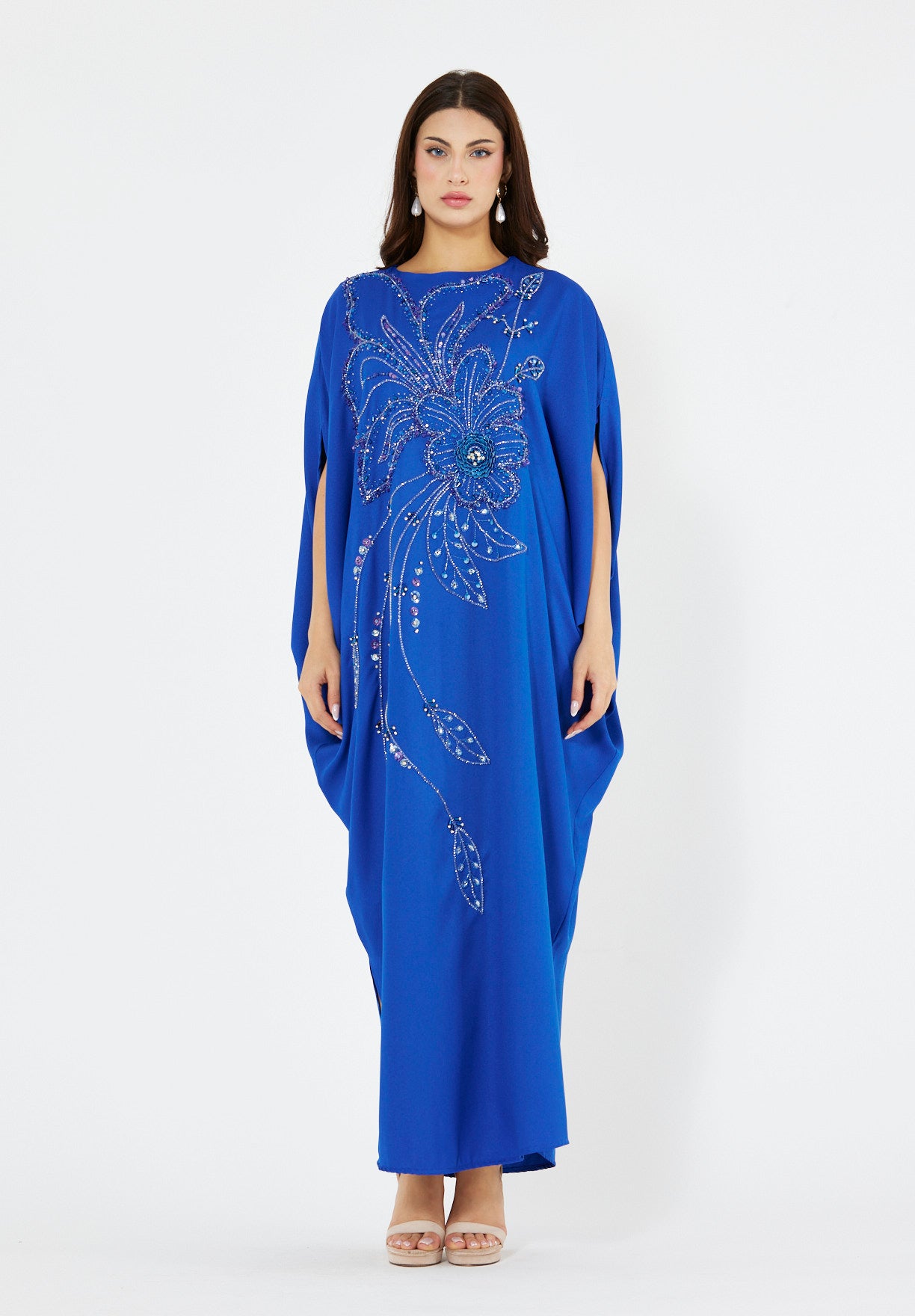 Hand-Beaded Floral Embroidered Dress