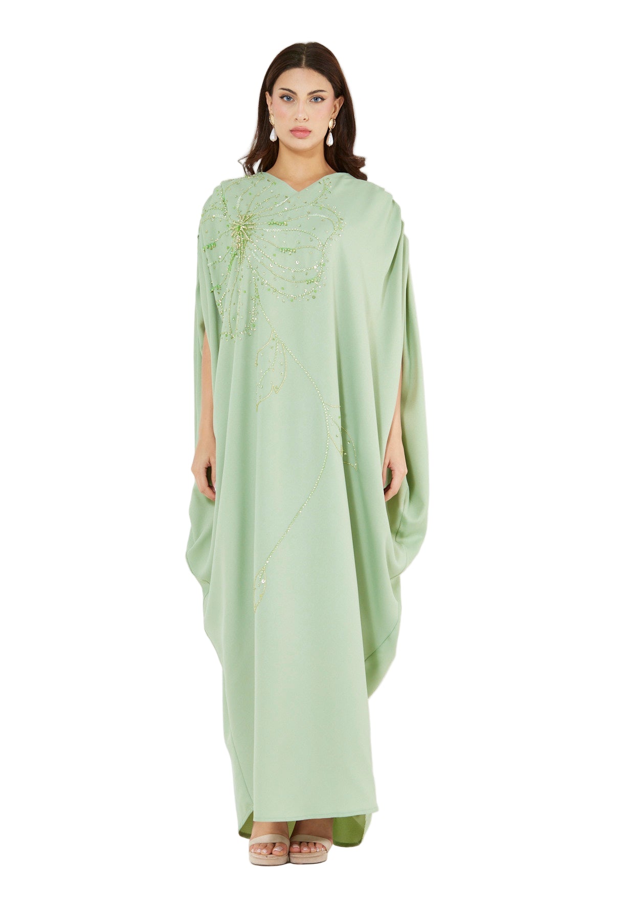 Floral Crystal Embellished Dress