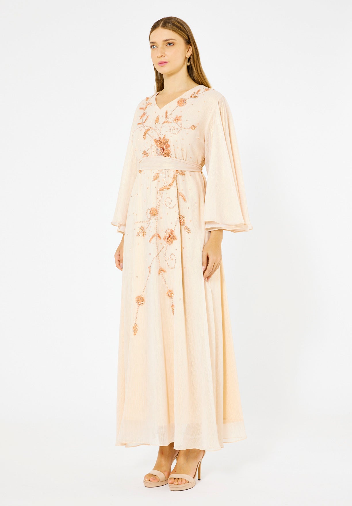 Celeste Floral Embellished Organza Gown
