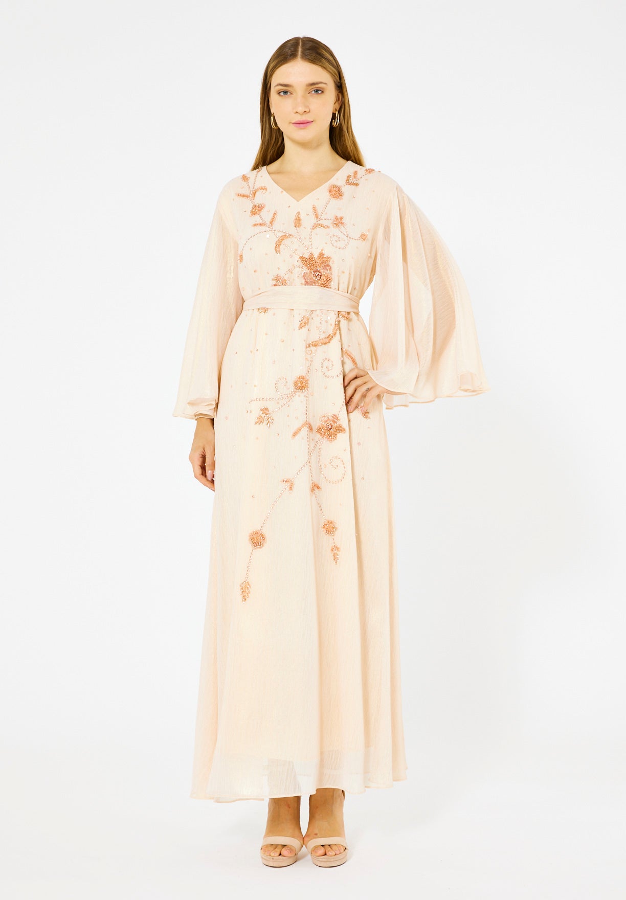 Celeste Floral Embellished Organza Gown