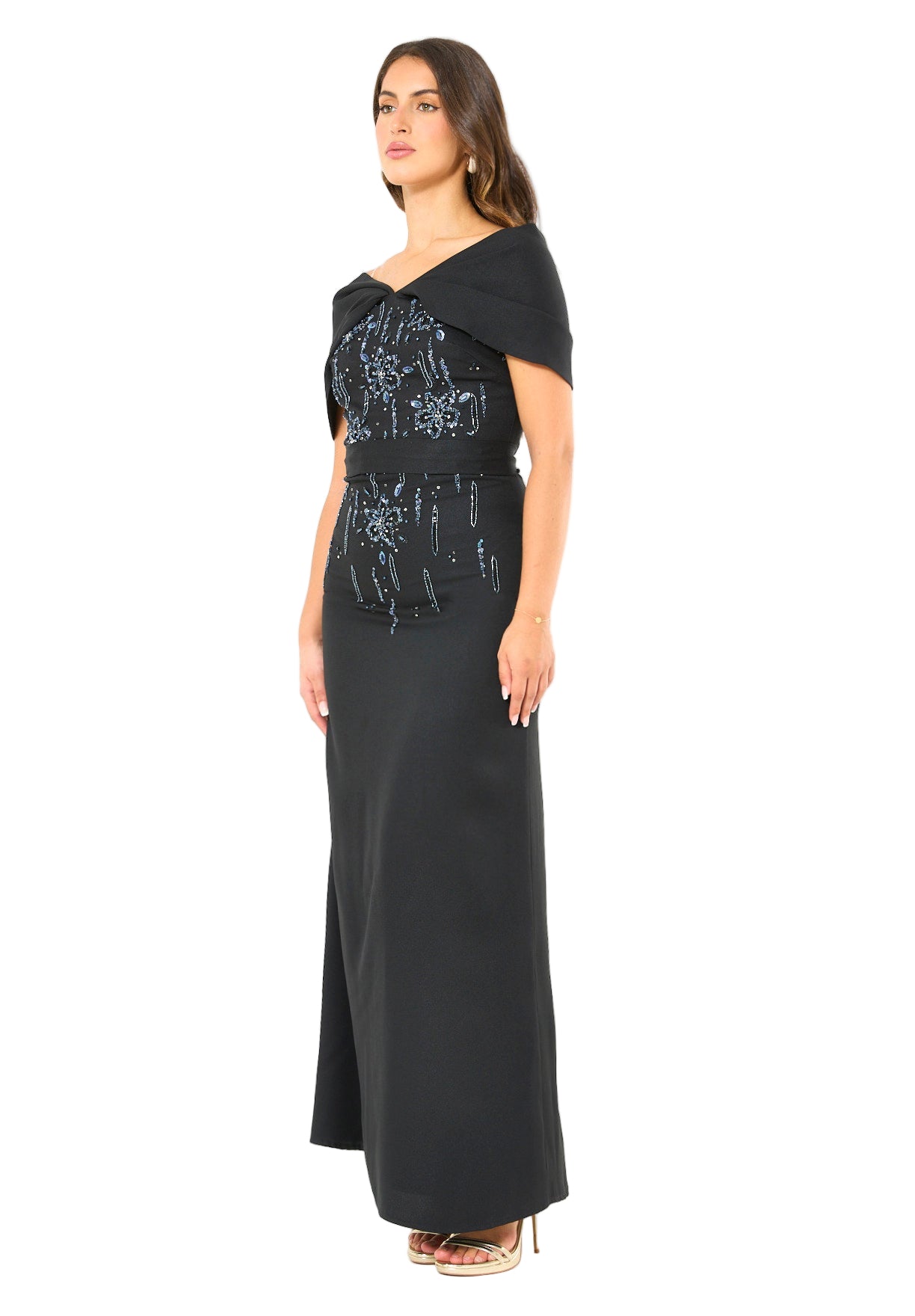 Radiant Poise Off-Shoulder Gown