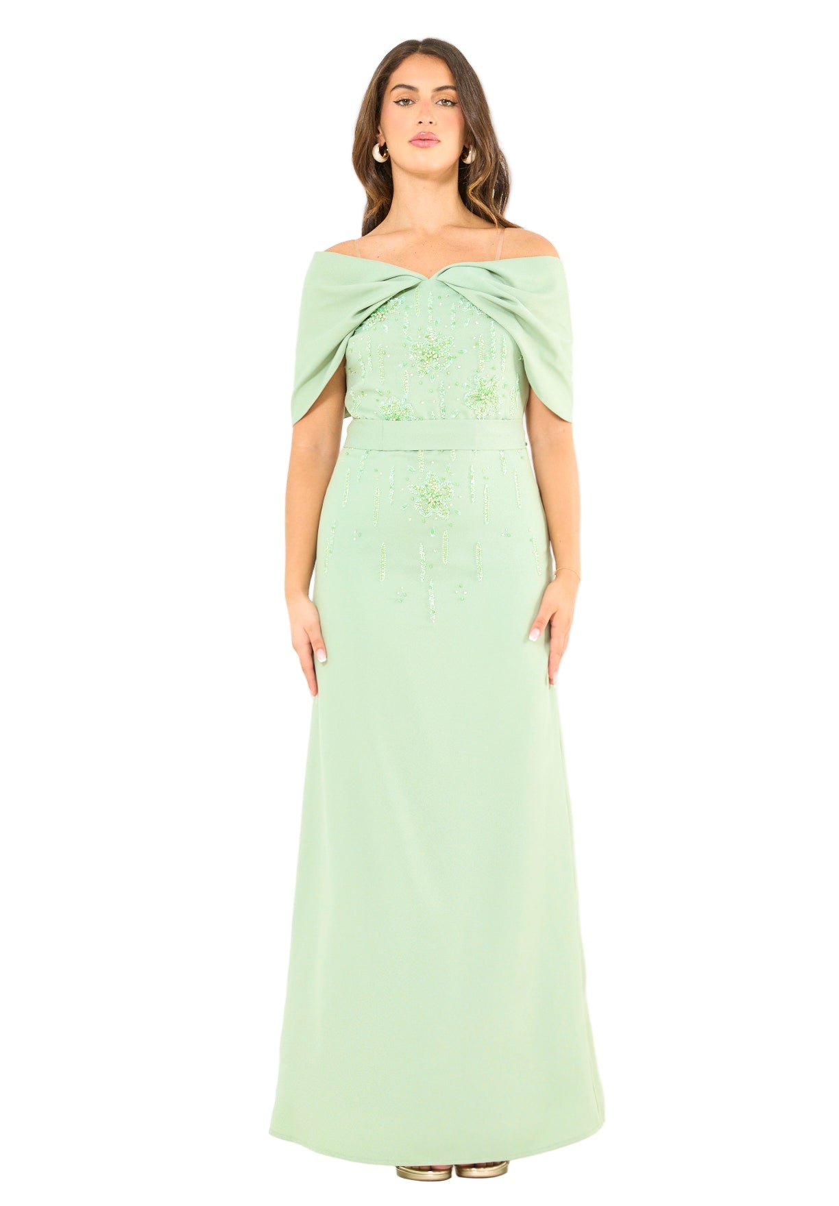 Radiant Poise Off-Shoulder Gown