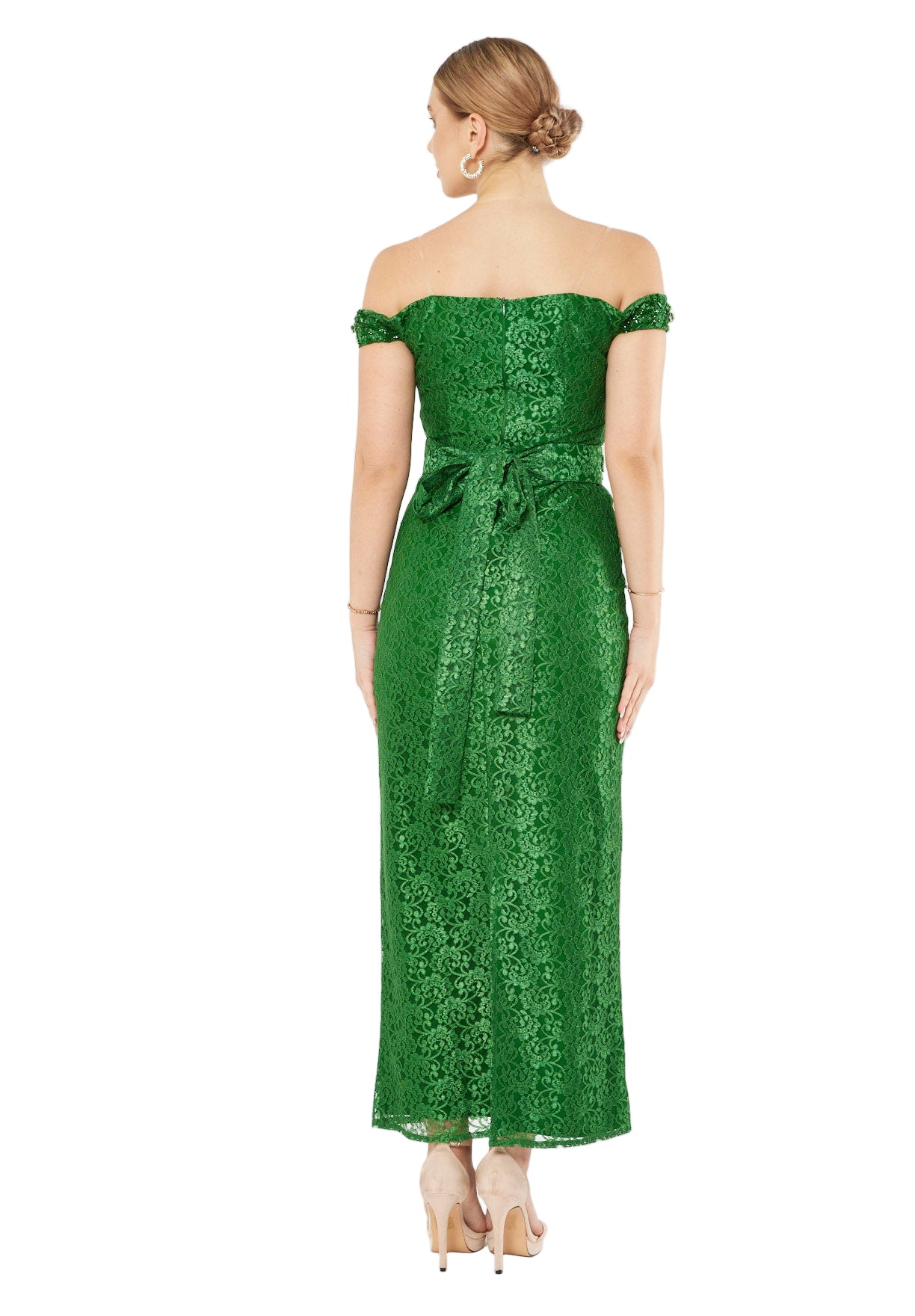 Floral Lace Column Dress