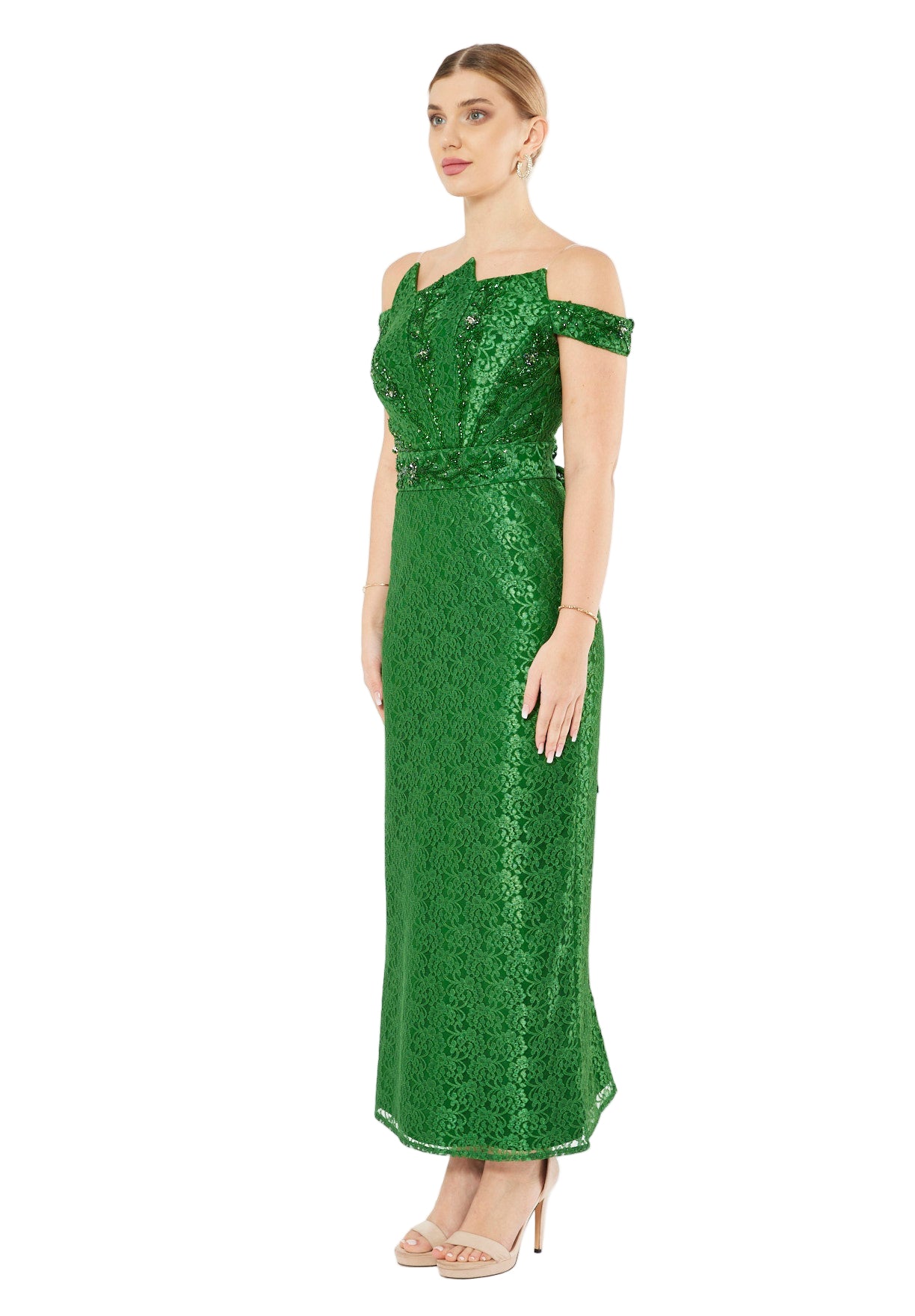 Floral Lace Column Dress