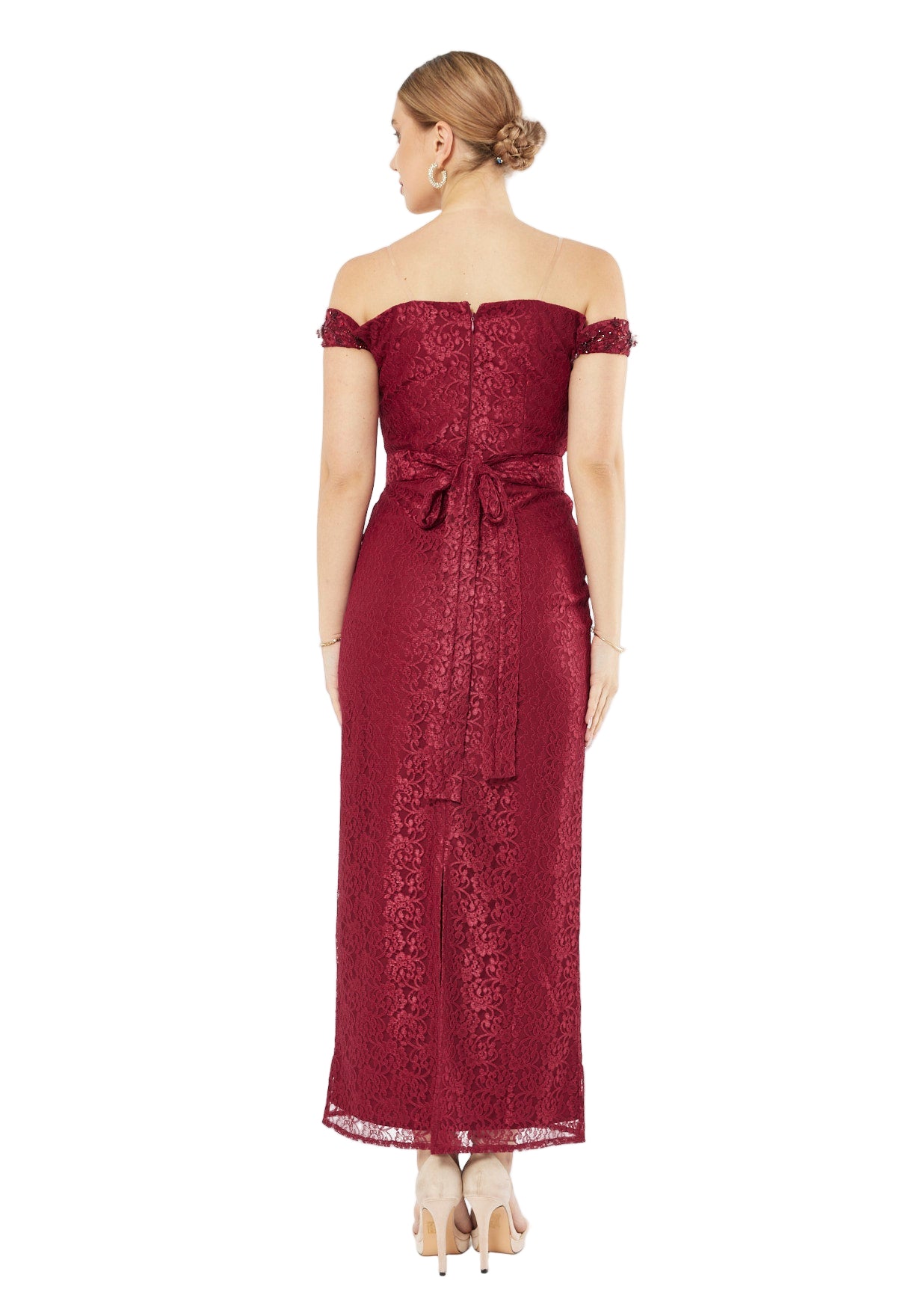 Floral Lace Column Dress