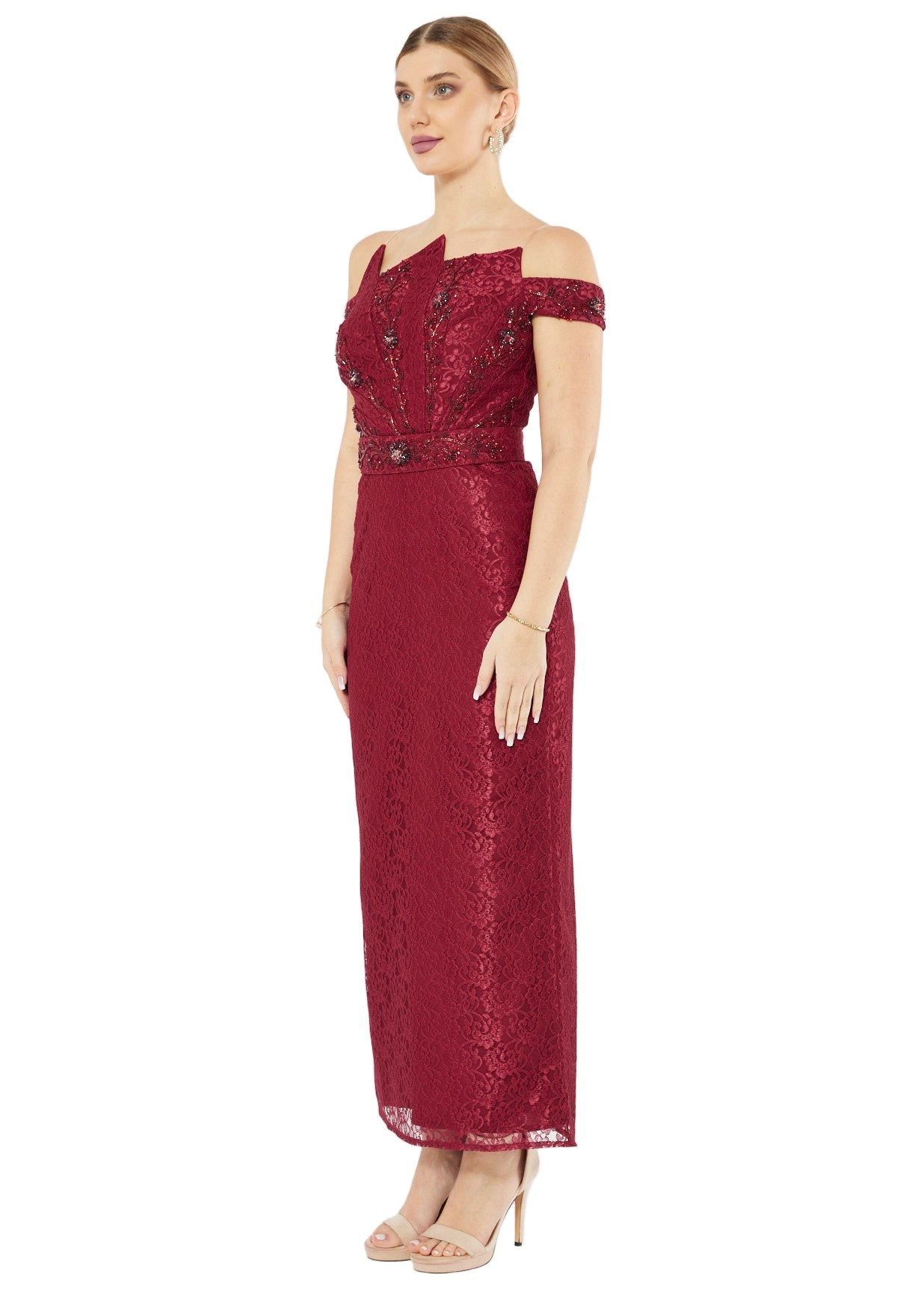 Floral Lace Column Dress