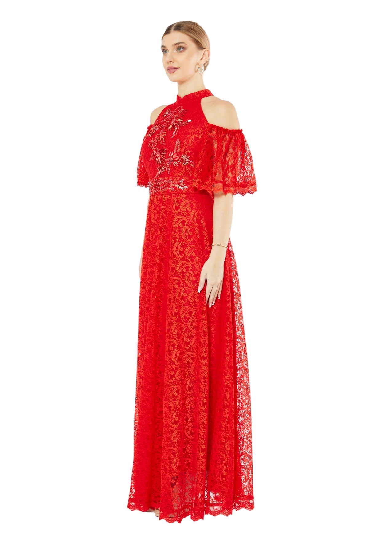 Petal Lace Embroidered Radiant Dress