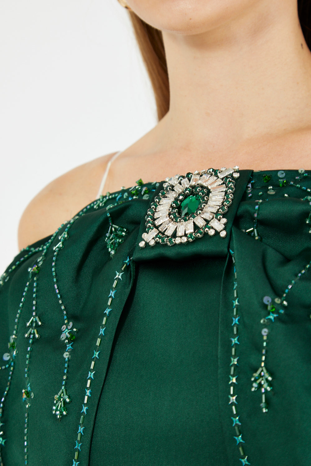 Aurora Embellished Off-Shoulder Dress