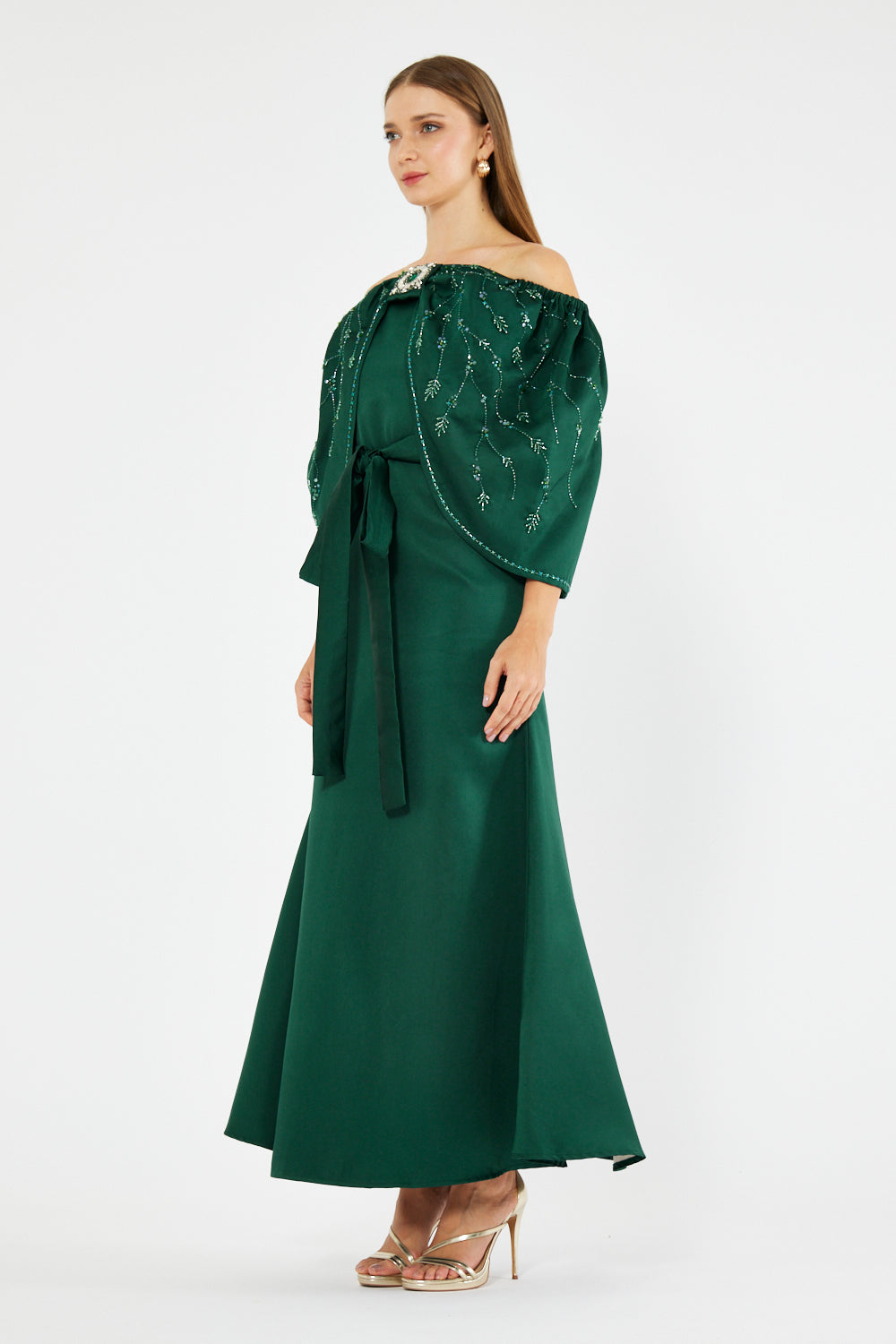 Aurora Embellished Off-Shoulder Dress