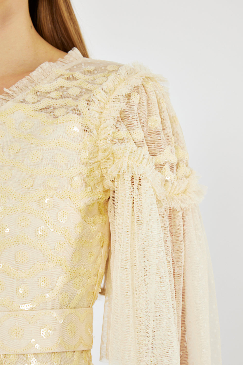 Mariette Tulle Sleeve Dress