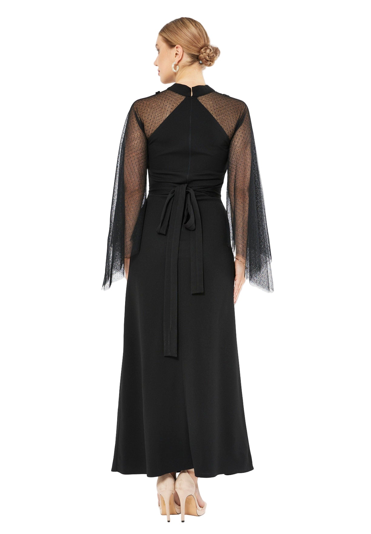 Viel Sheer Sleeve Gown