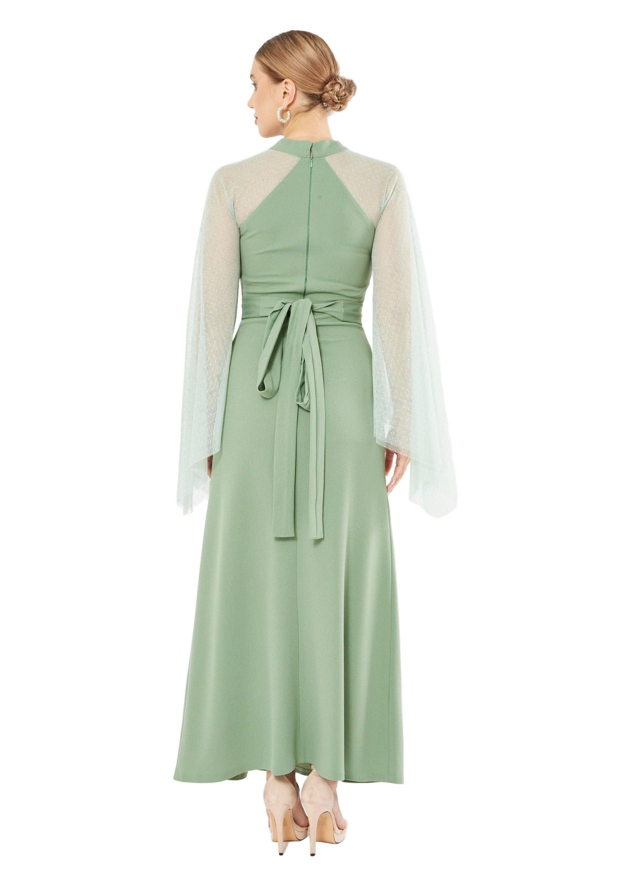 Viel Sheer Sleeve Gown