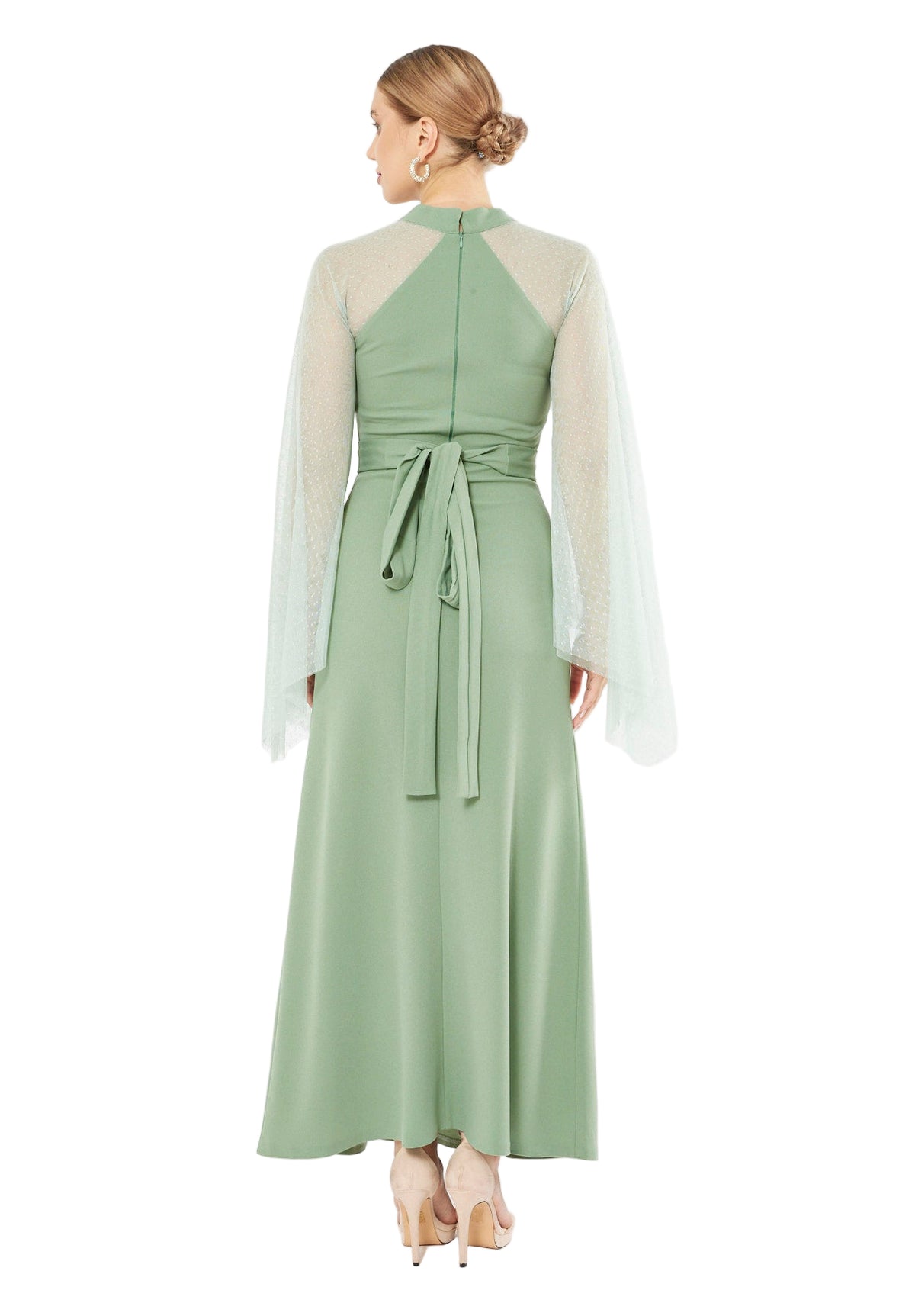 Viel Sheer Sleeve Gown