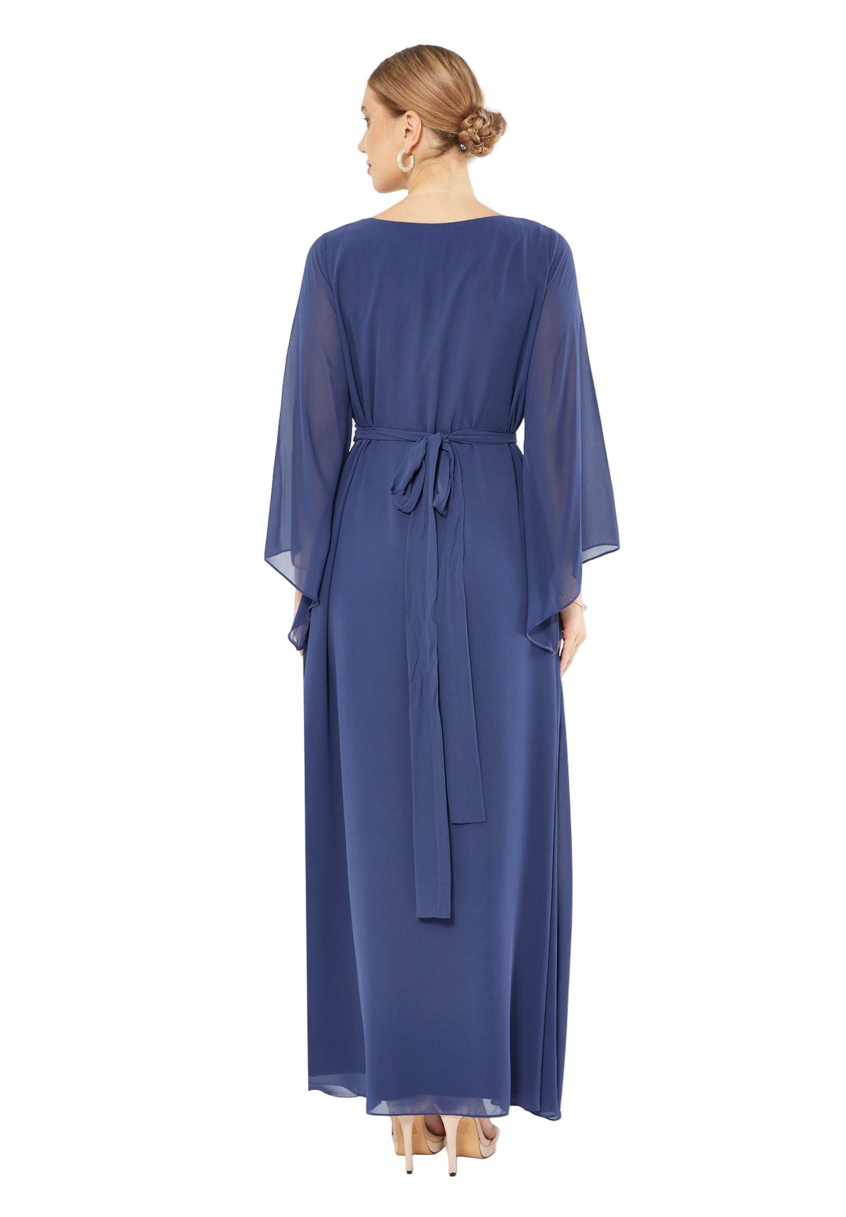 Beaded Chiffon Celeste Flow Gown