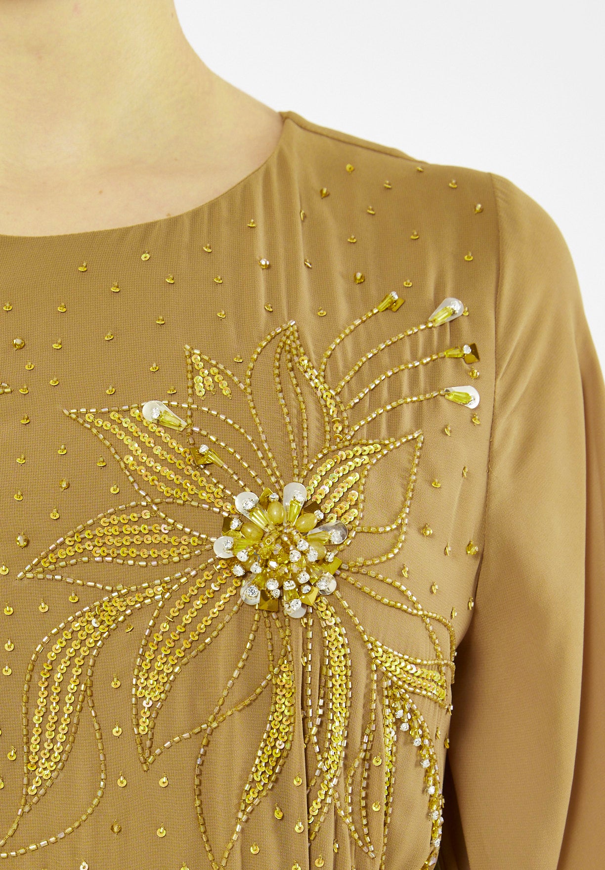 Floral Embellished Radiance Flare Gown