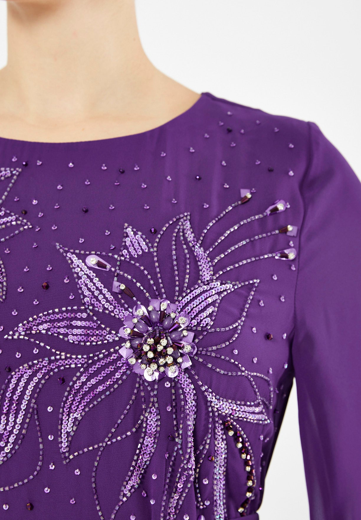 Floral Embellished Radiance Flare Gown