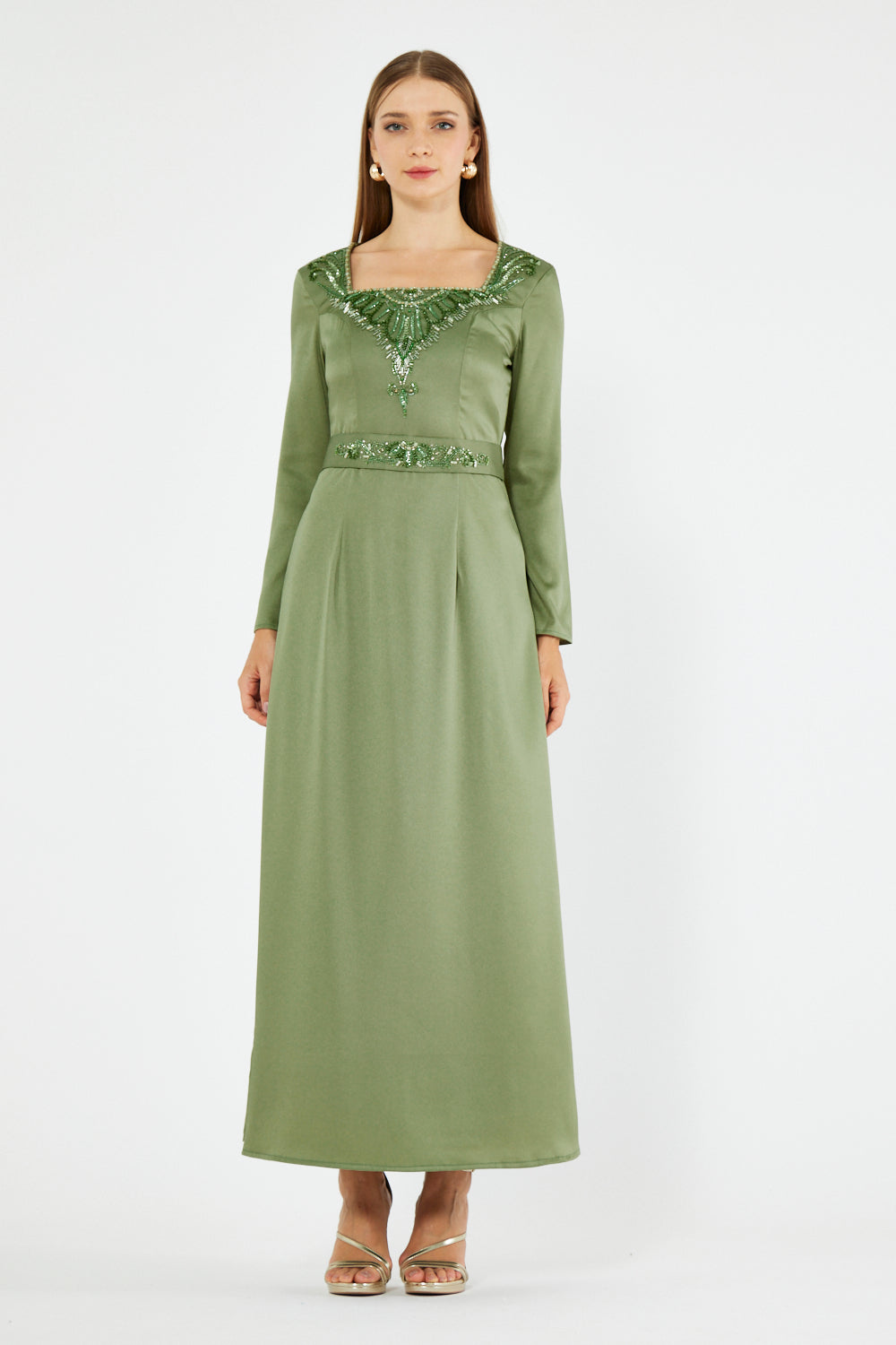 Lucienne Embellished Crepe Gown