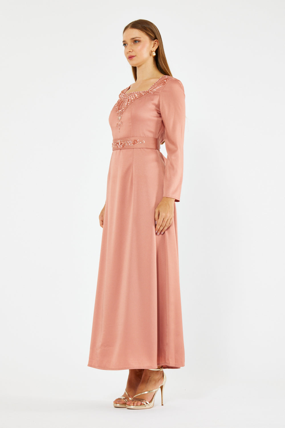 Lucienne Embellished Crepe Gown