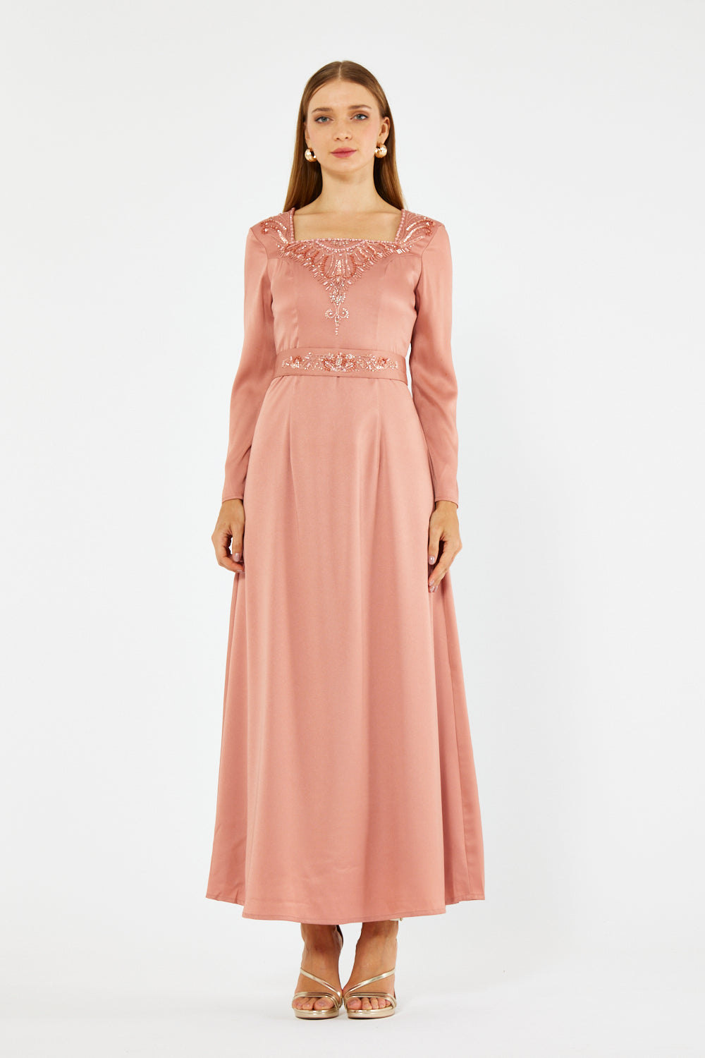 Lucienne Embellished Crepe Gown