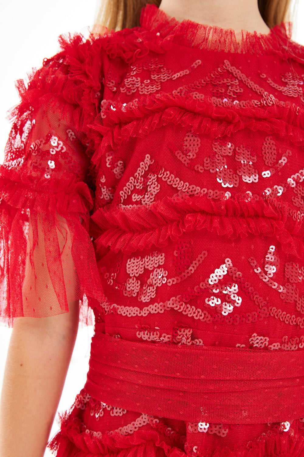 Tiered Sequin Tulle Dress