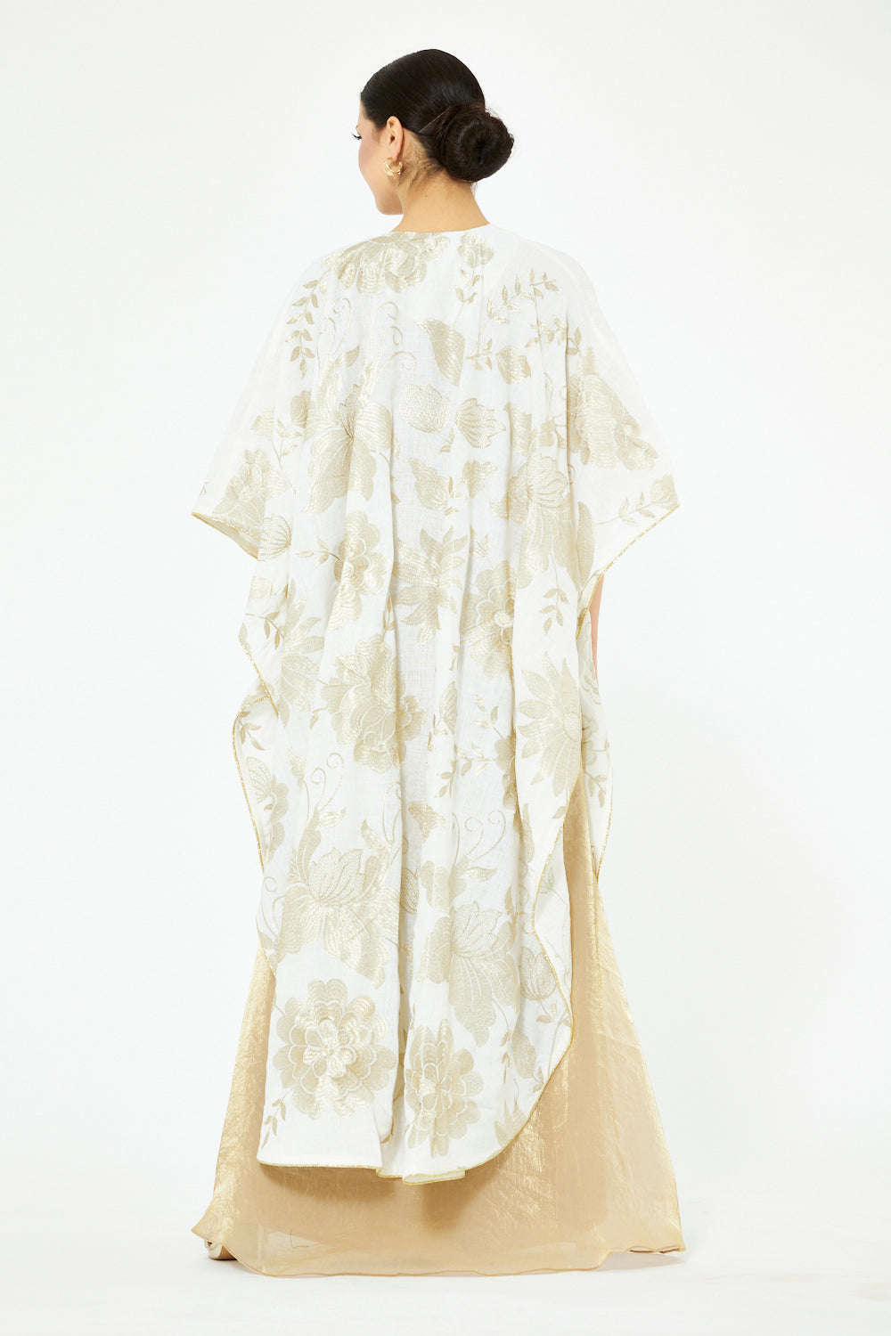 Gold Bloom Overlay Jalabiya Set