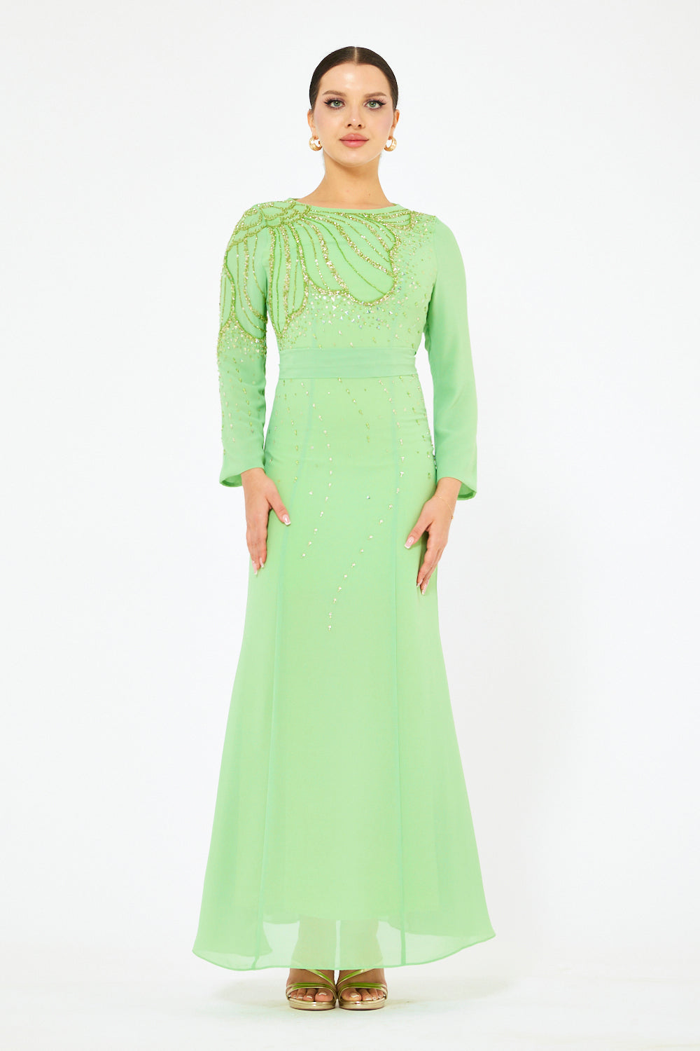 Radiant Floral Embellished Gown