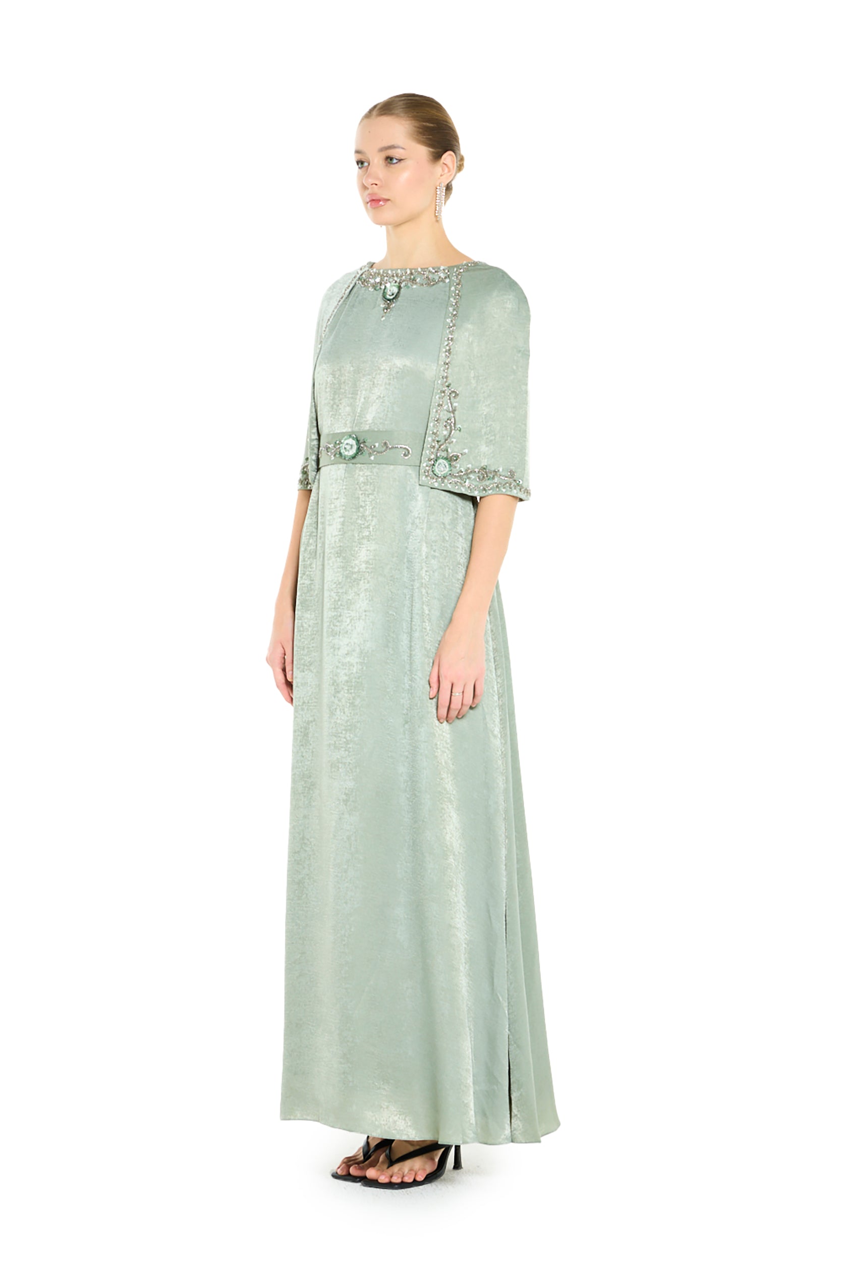 Embroidered Panel Maxi Dress