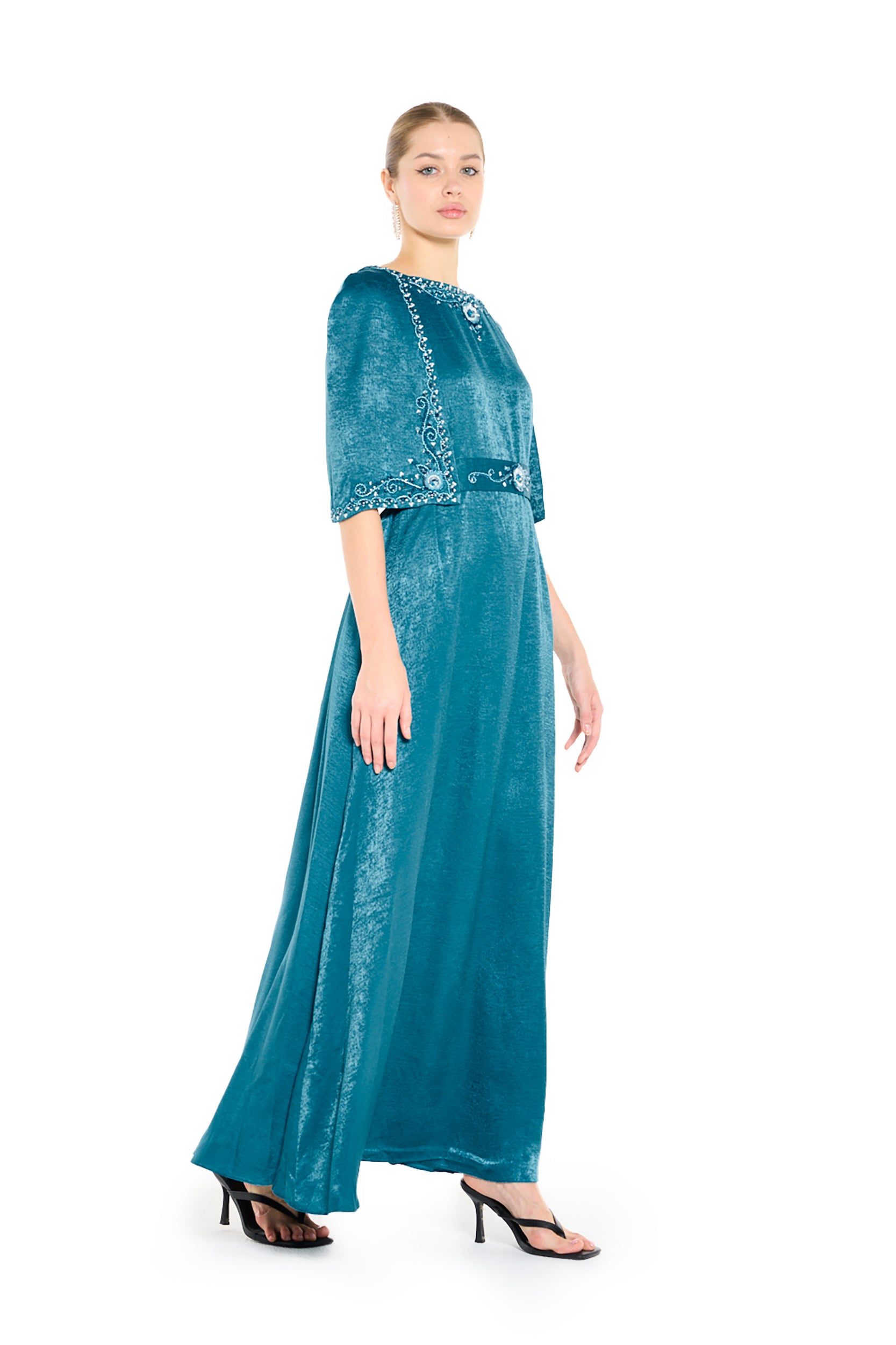 Embroidered Panel Maxi Dress