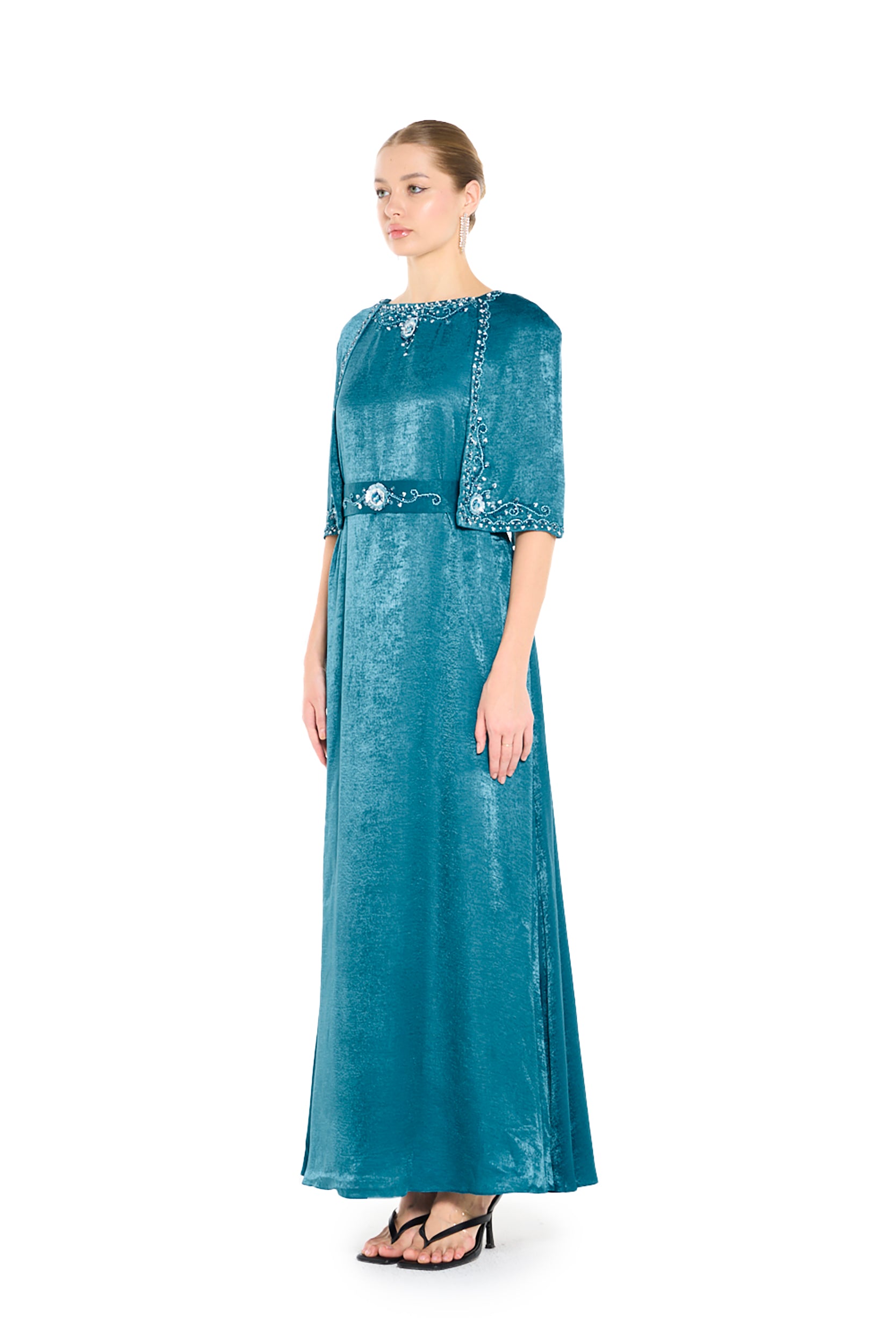 Embroidered Panel Maxi Dress