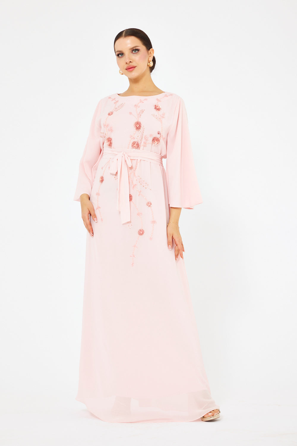 Trailing Blossom Cape Gown
