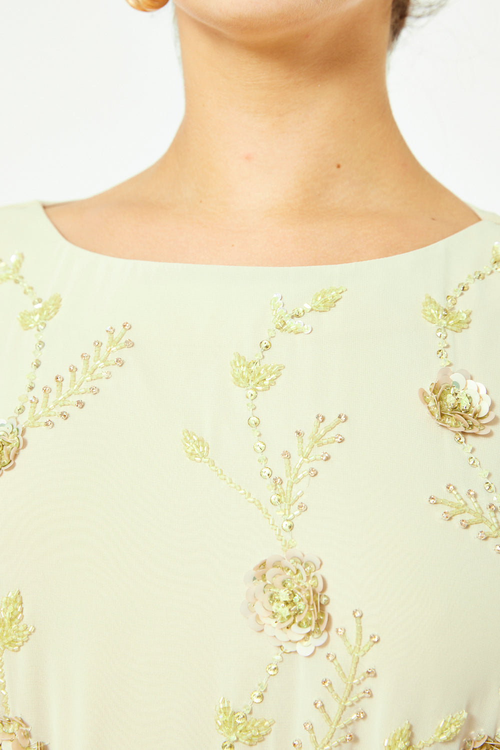 Trailing Blossom Cape Gown