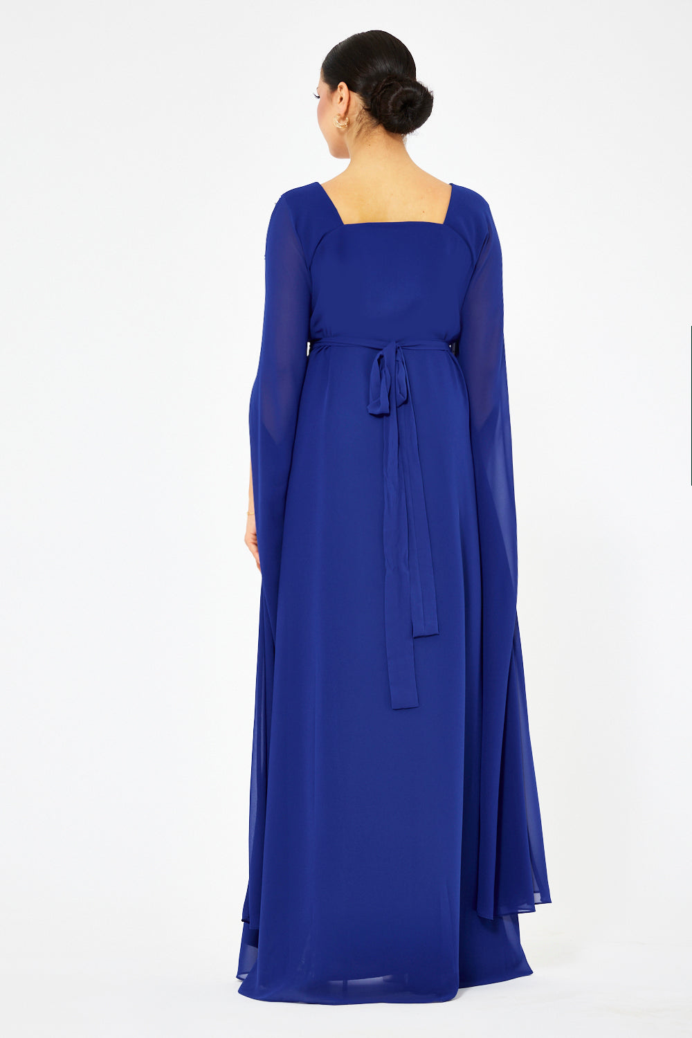 Crystal Scatter Cape Sleeve Gown