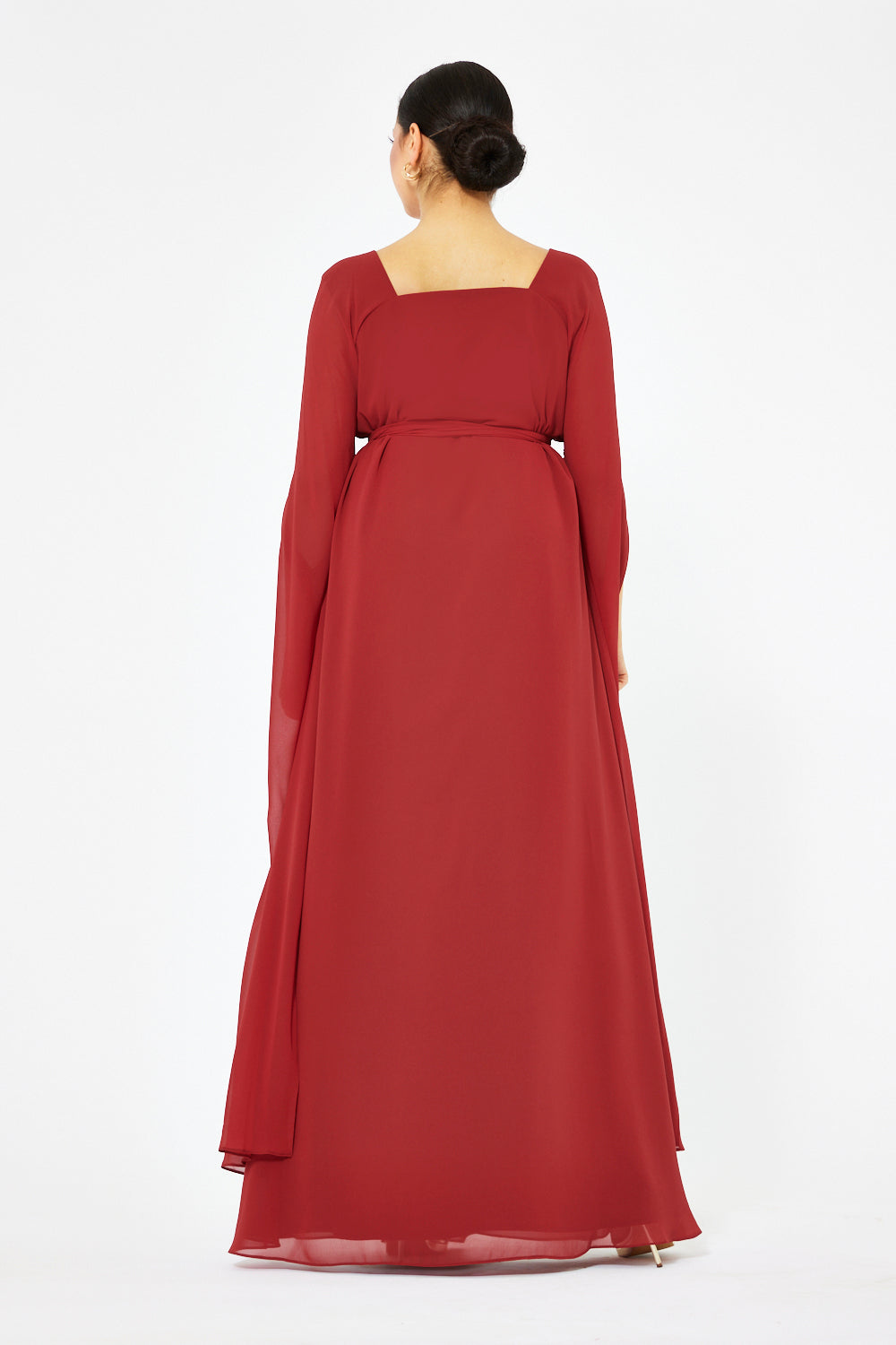 Crystal Scatter Cape Sleeve Gown